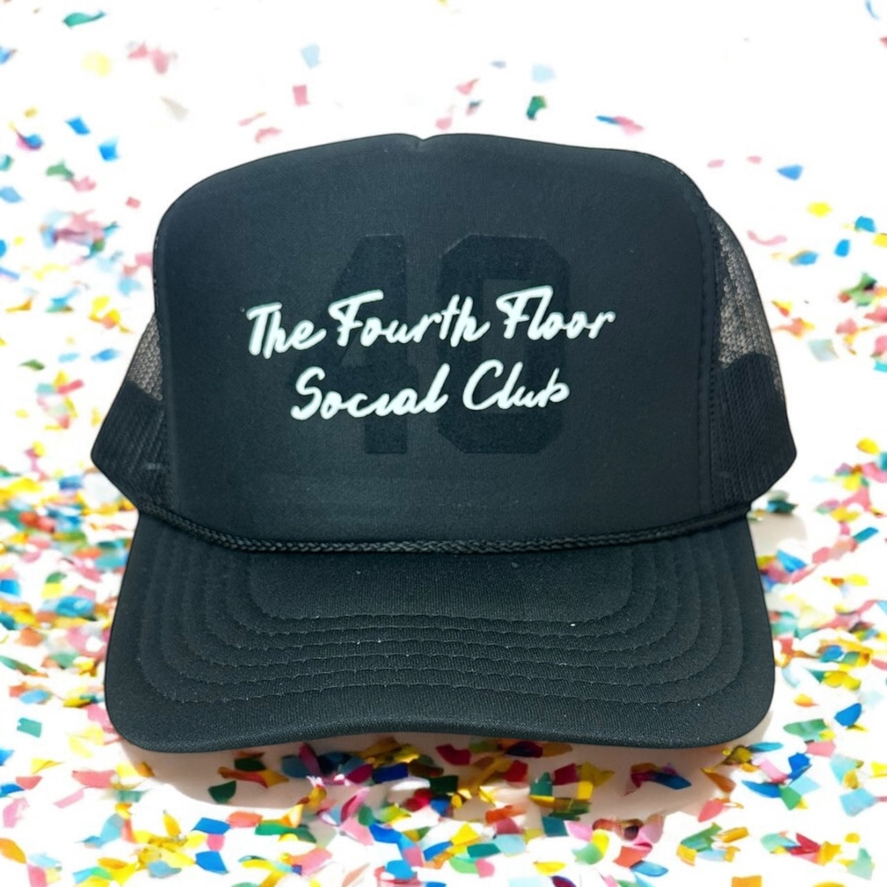 4th Floor Social Club (40s)- Black Trucker Hat