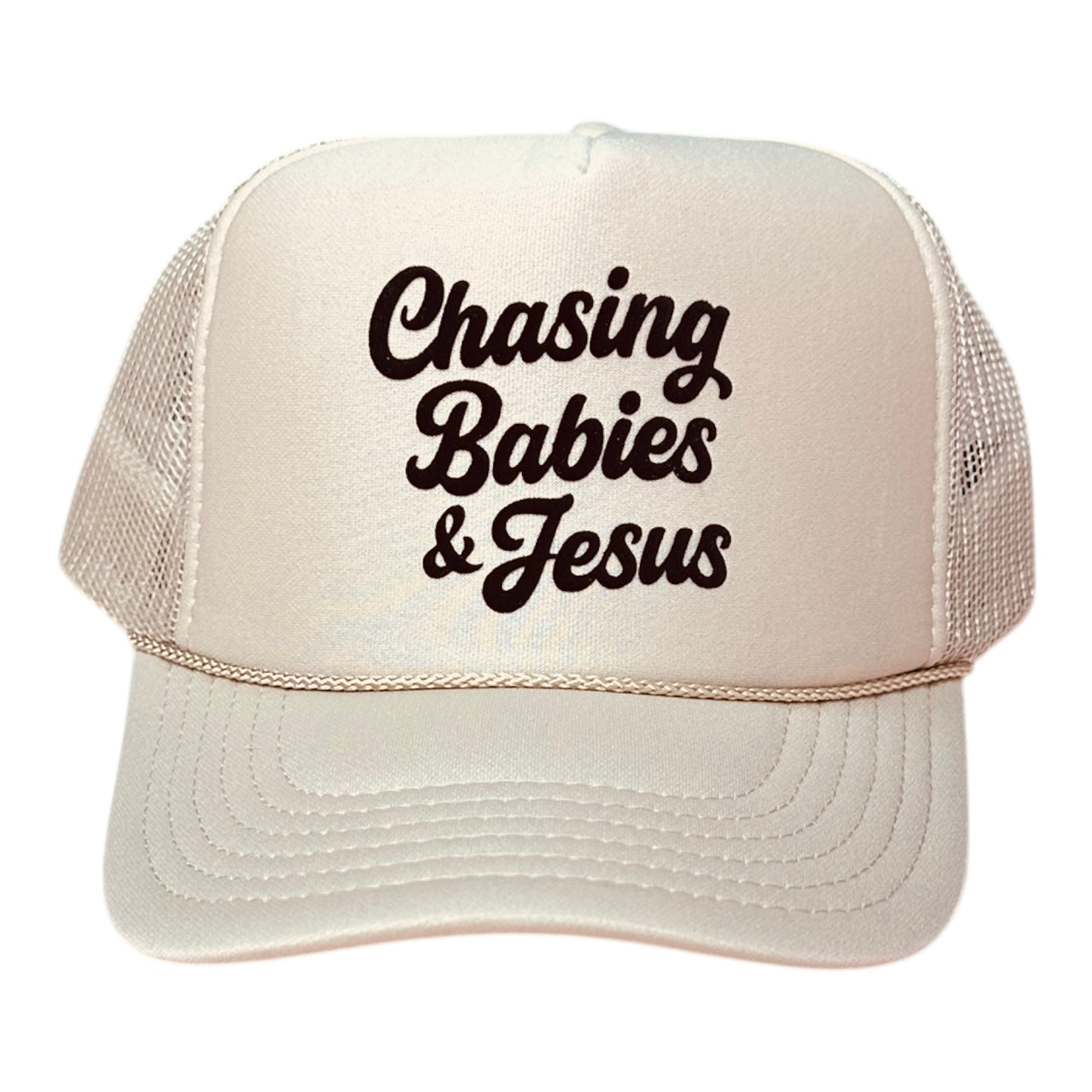 Chasing Babies & Jesus- Khaki Trucker Hat