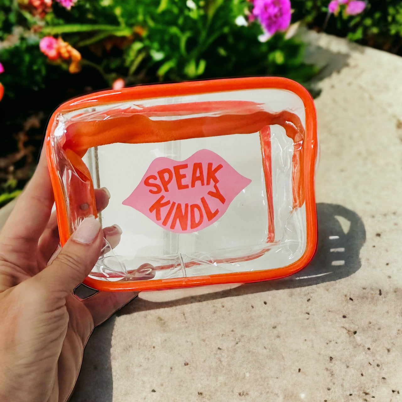 Speak Kindly- clear cosmetic bag