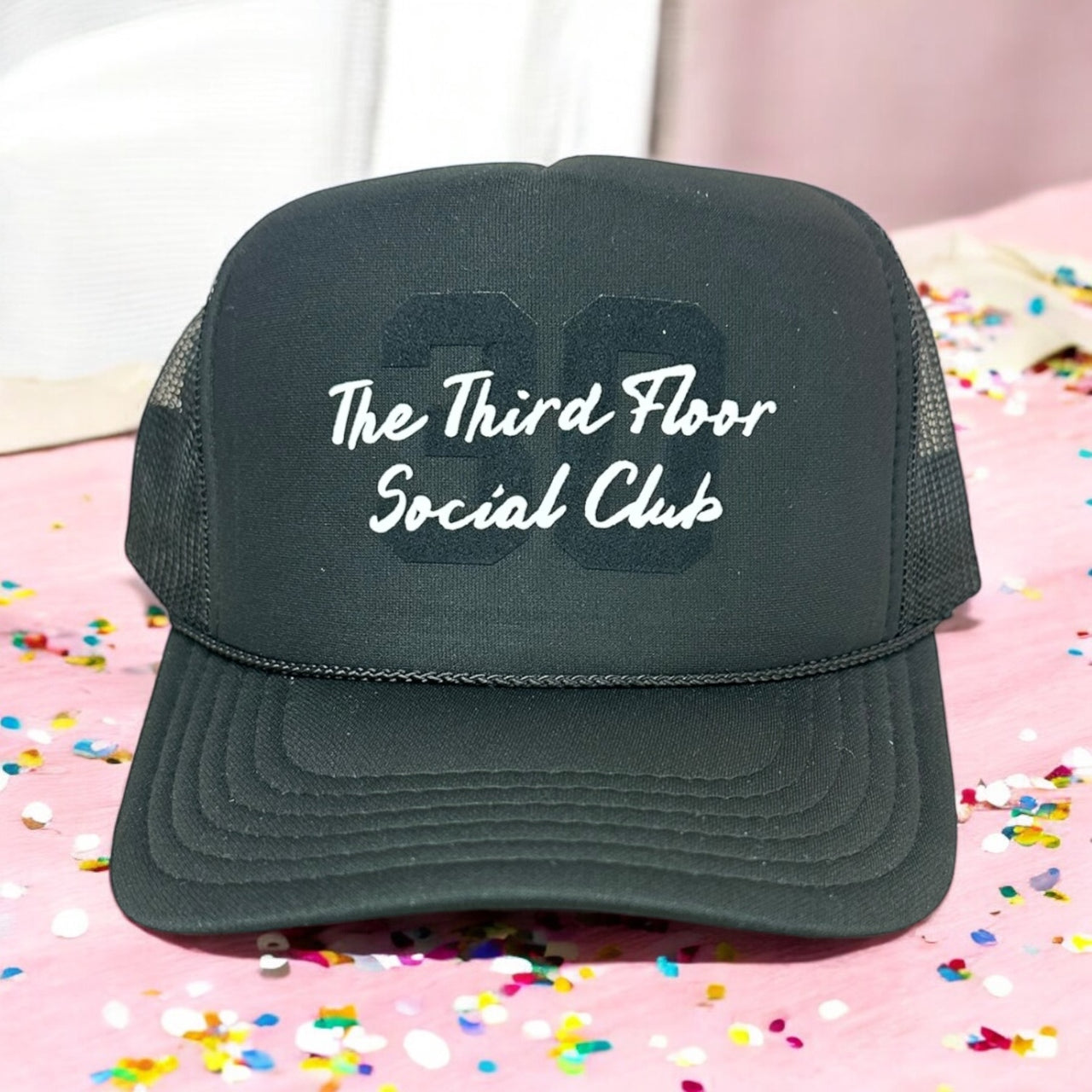 3rd Floor Social Club (30s)- Black Trucker Hat