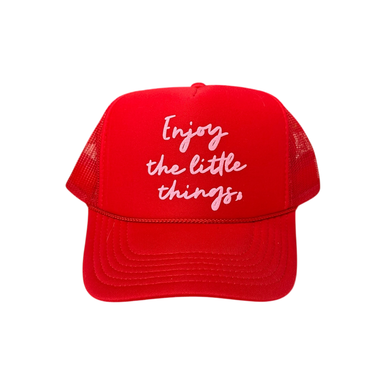 ‘Enjoy the little things' Red Trucker Hat