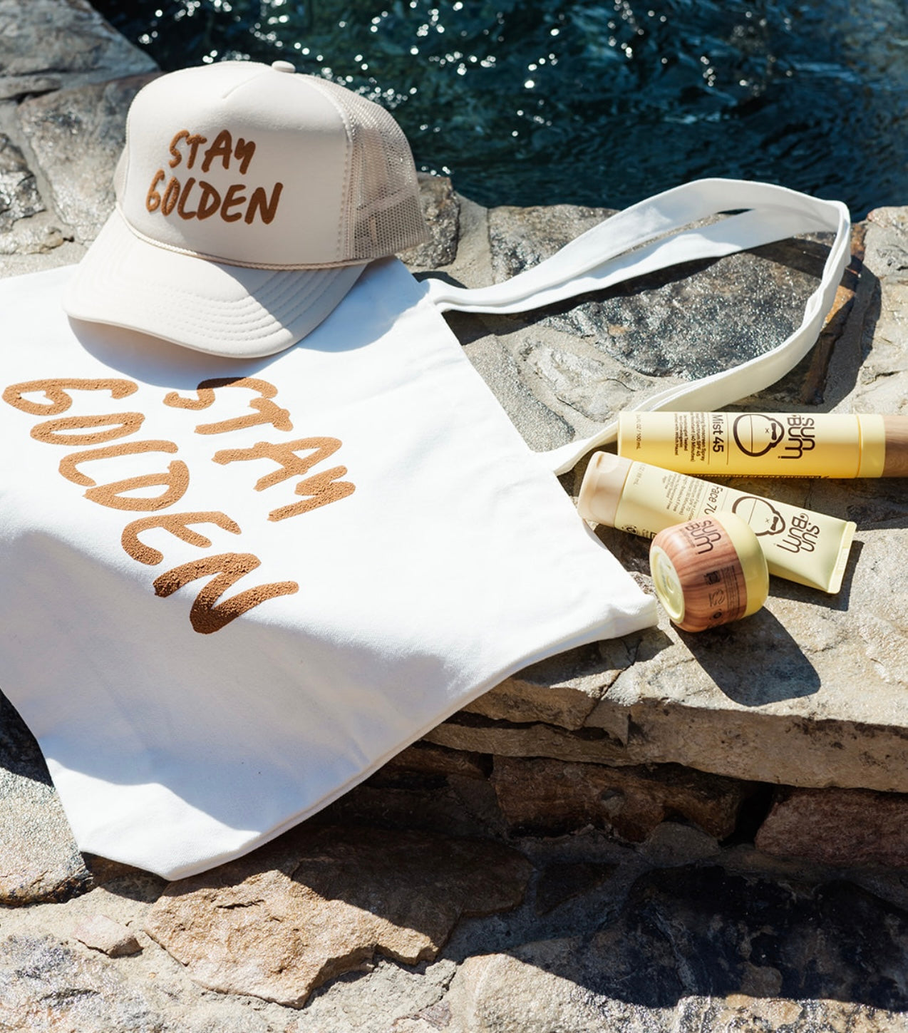 'Stay Golden' Canvas Tote