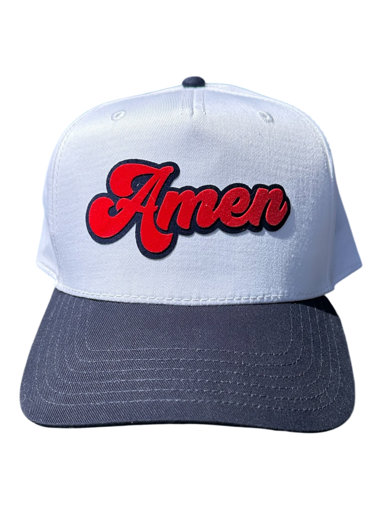 Amen - White/Navy Baseball Hat
