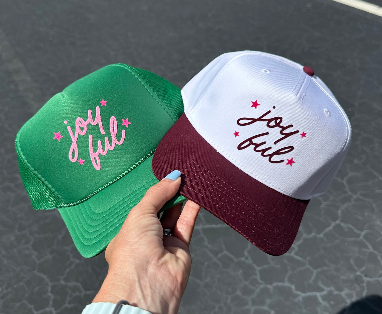 joyful (stars) - Green Trucker Hat