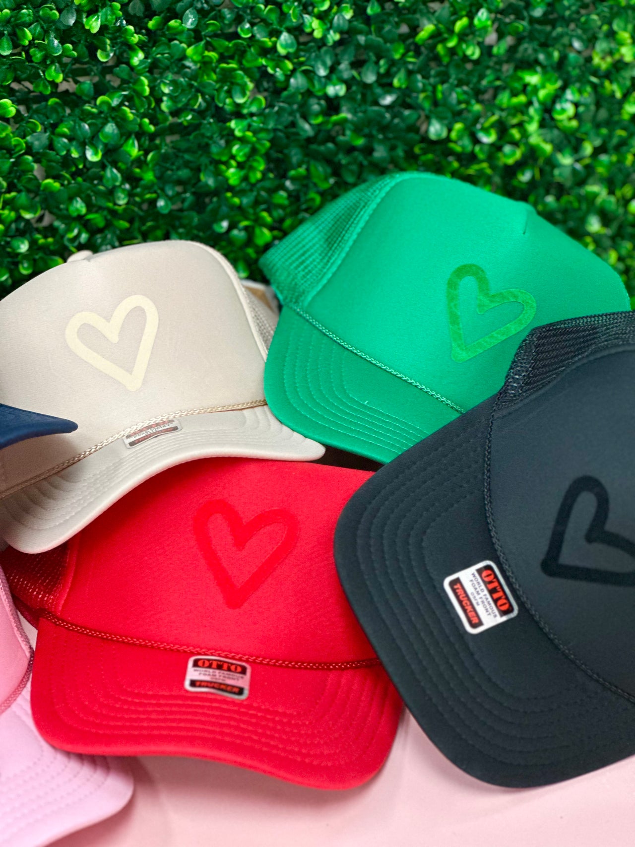 TOT Trucker - Heart - (Green on Green)