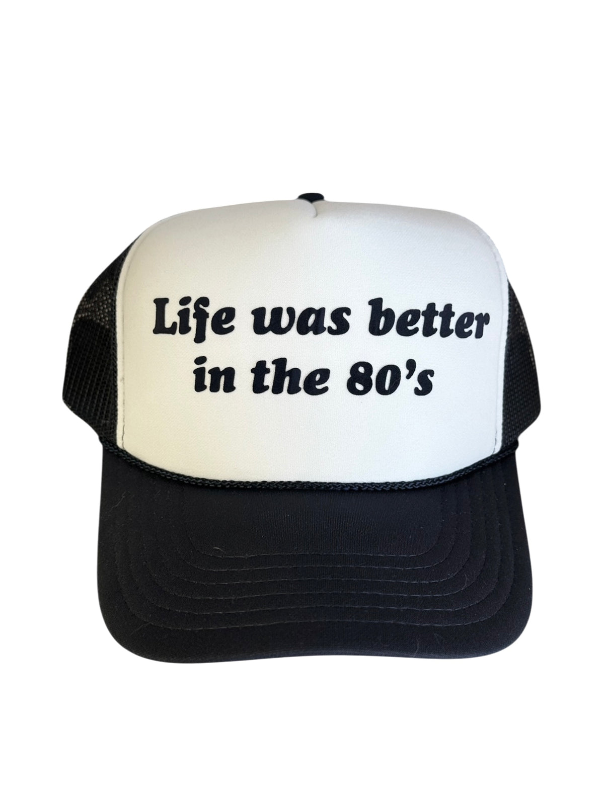 Life was better in the 80's - White/Navy Trucker Hat
