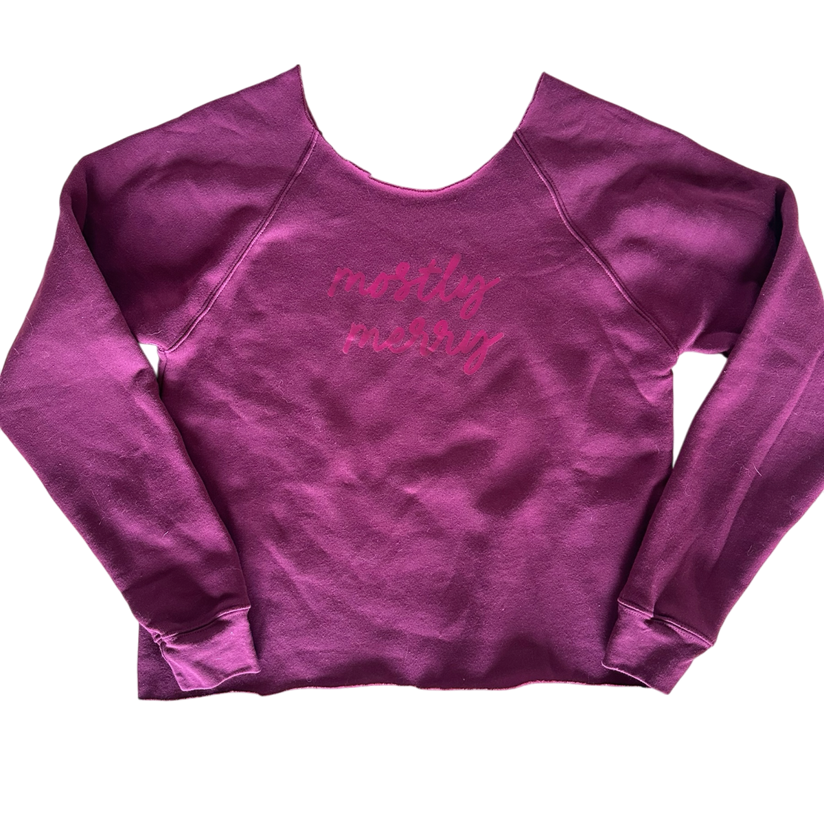 Mostly Merry - Tonal Maroon 'Hand-Cut' Sweatshirt