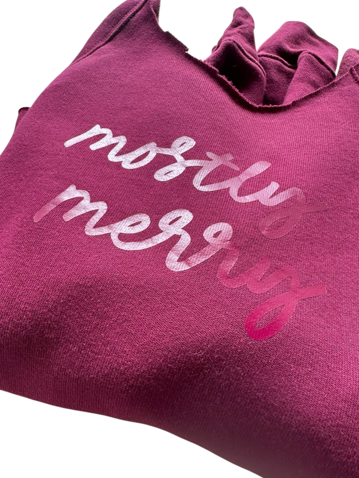 Mostly Merry - Tonal Maroon 'Hand-Cut' Sweatshirt