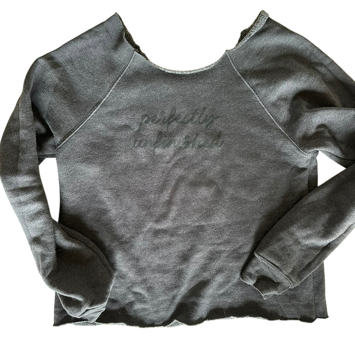 Perfectly Unfinished - Tonal Dark Gray 'Hand-Cut' Sweatshirt