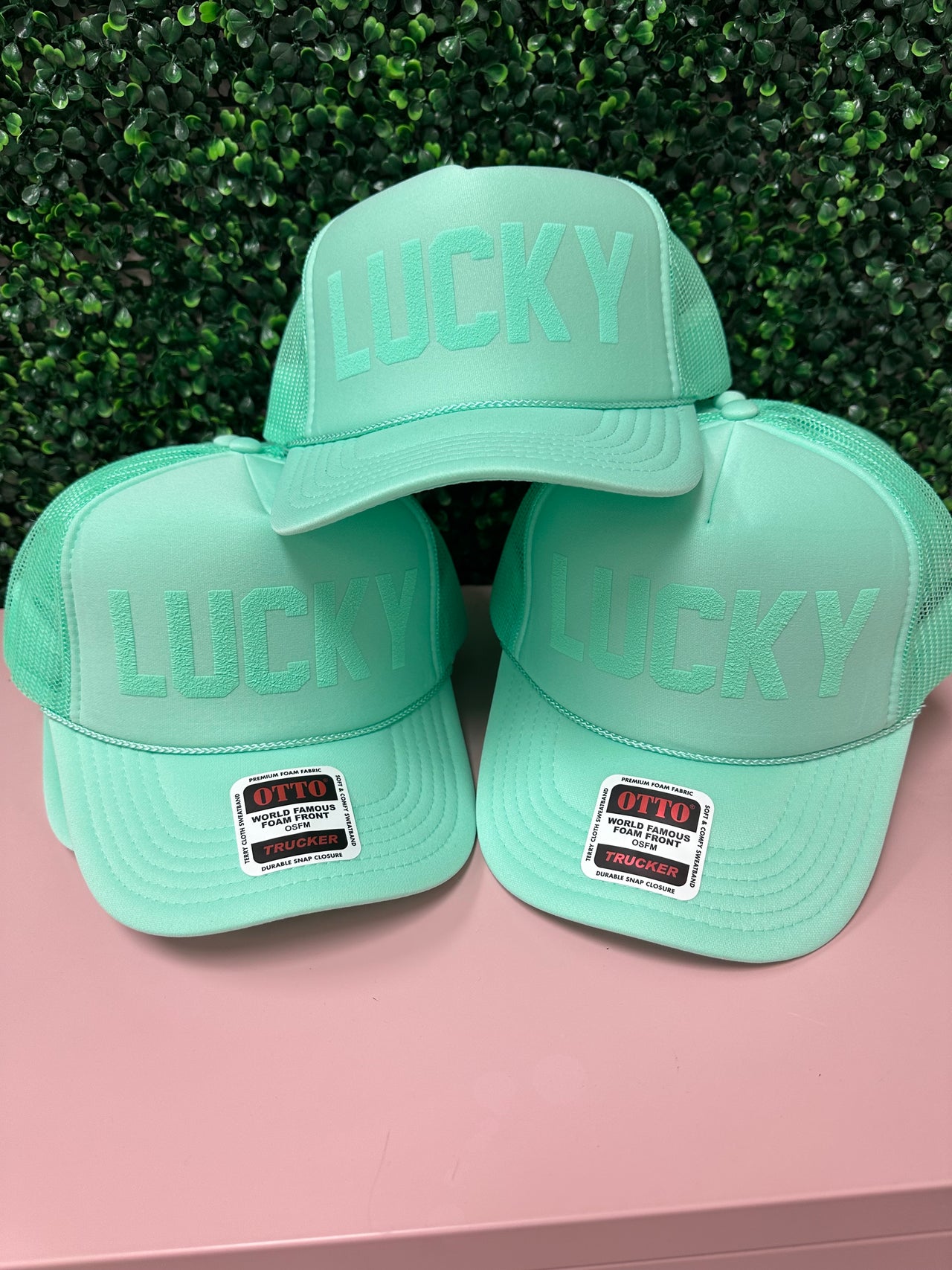 CUSTOM - Mint Tonal Trucker Hat