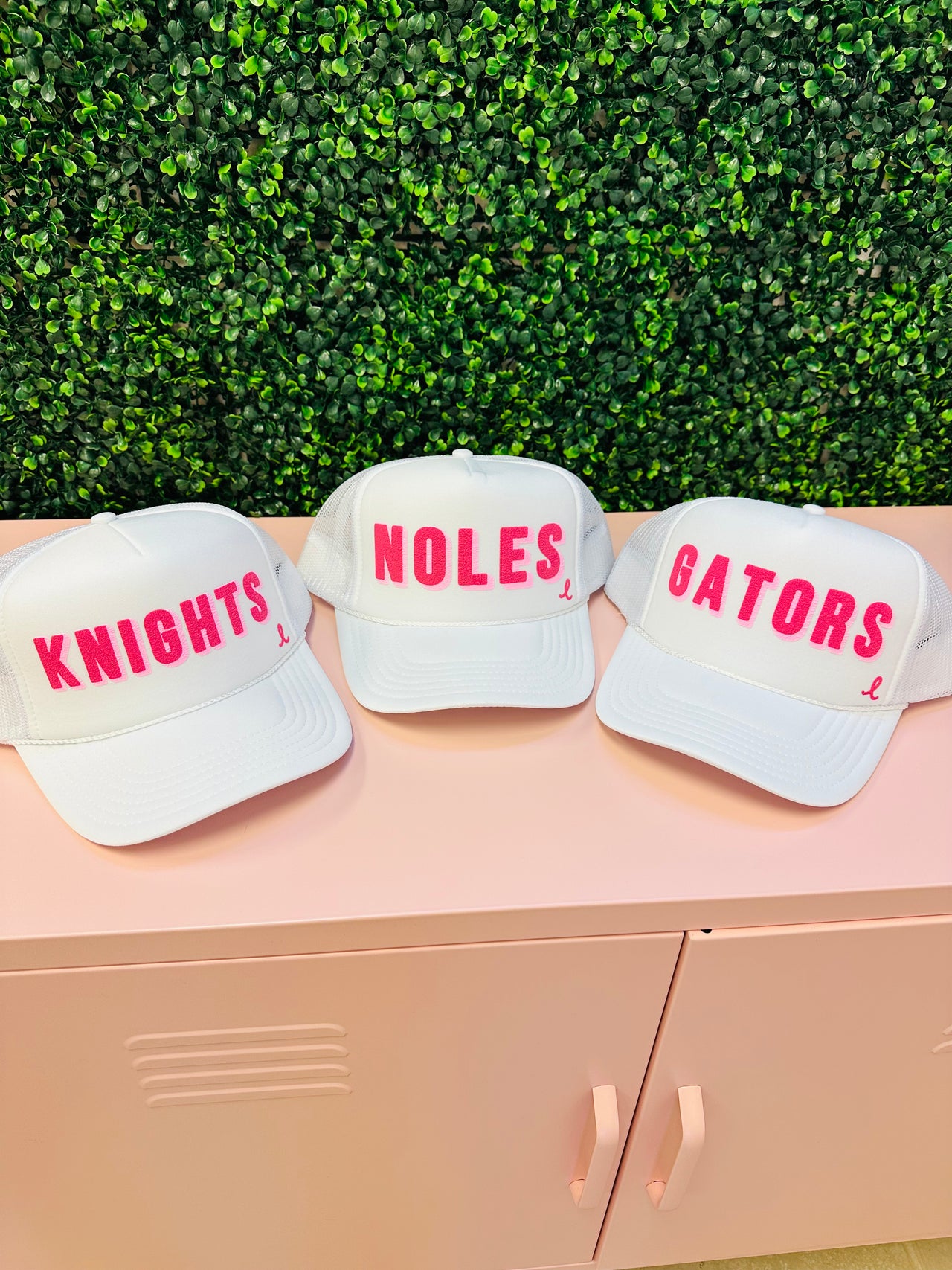 Knights (PINK) - Puffy White Trucker