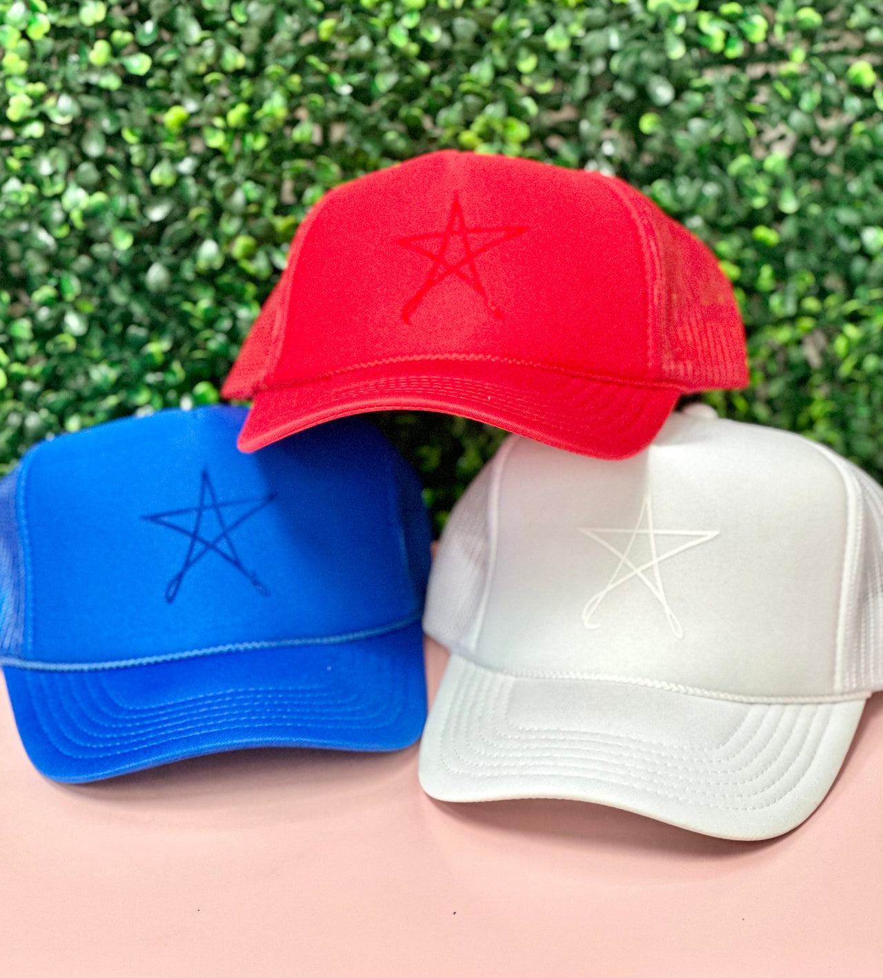 TOT Trucker - Star - (White on White)
