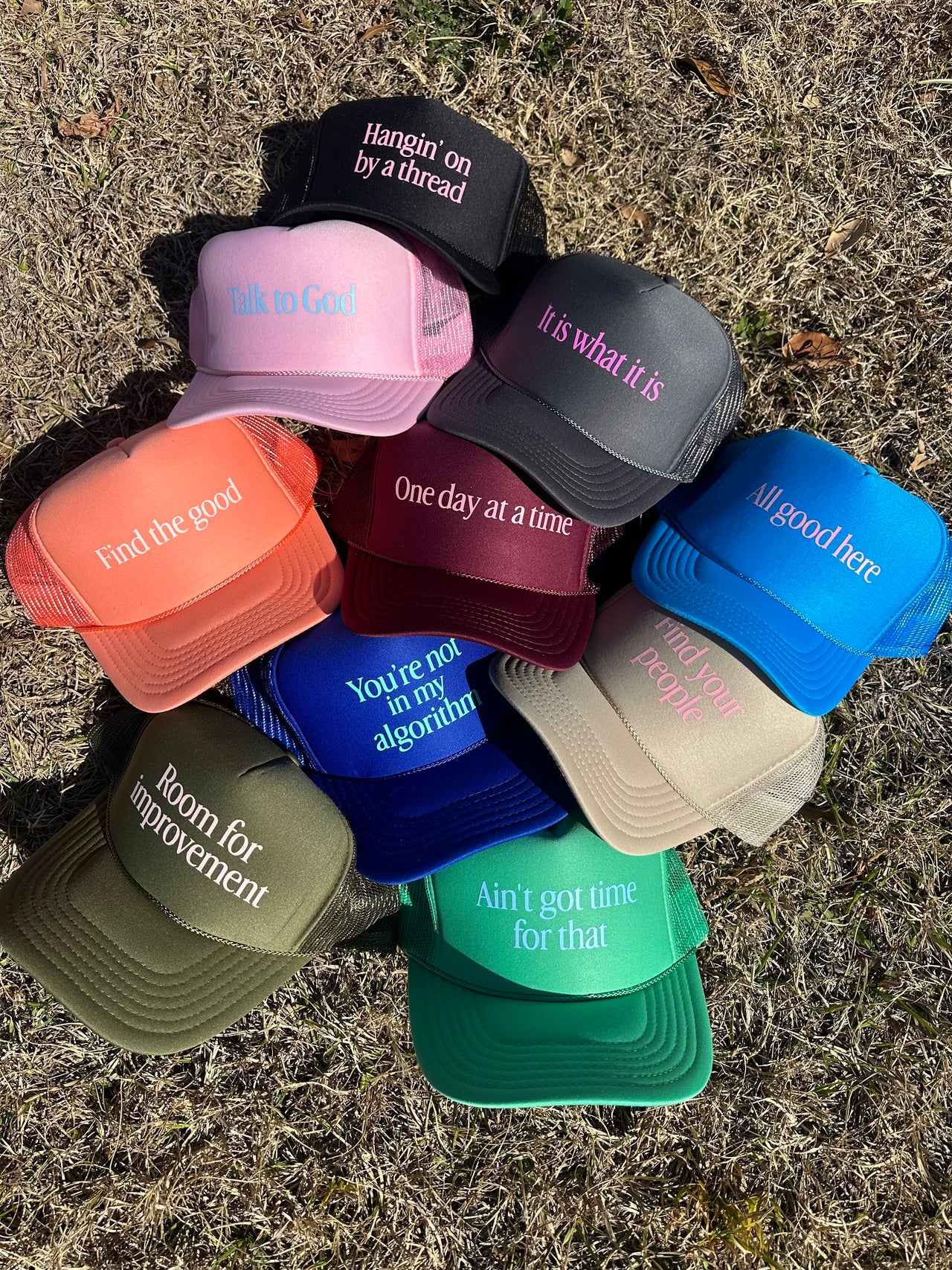 Room for improvement (blush) - Olive Trucker Hat