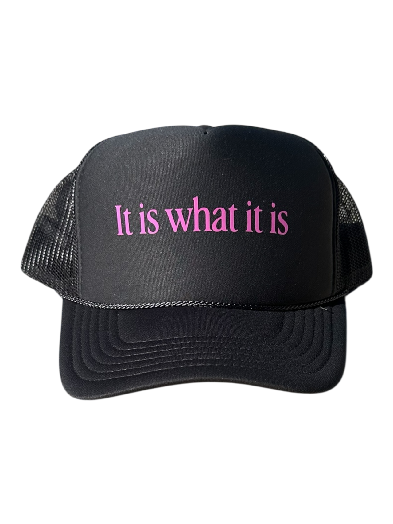 It is what it is (fun pink) - Charcoal Gray Trucker Hat
