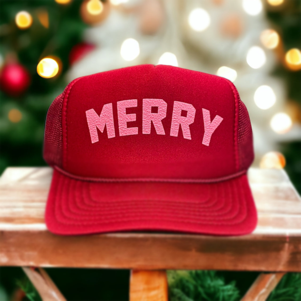 Holiday - Velvet MERRY Maroon Trucker