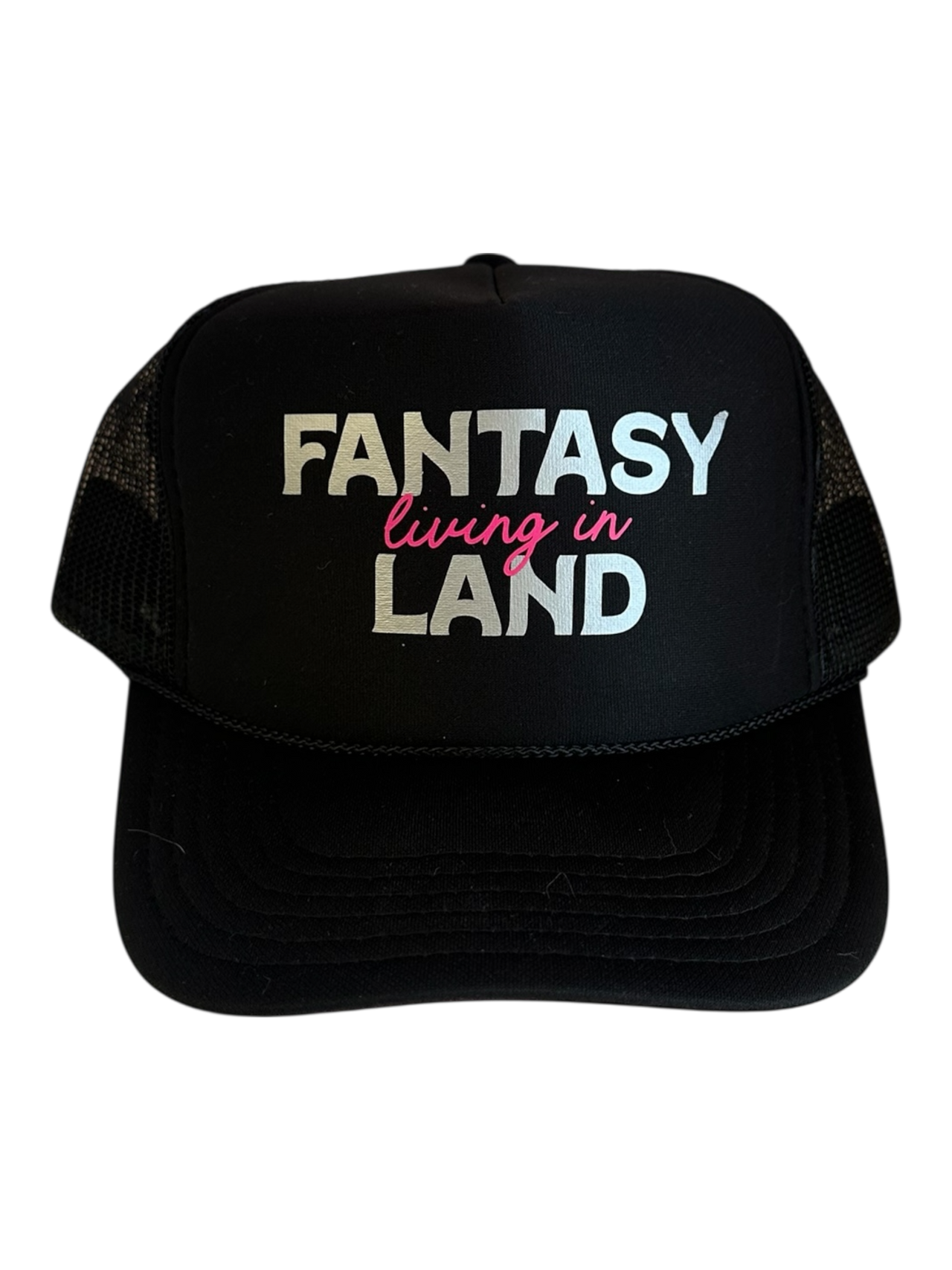 Living in Fantasy Land - Black Trucker Hat