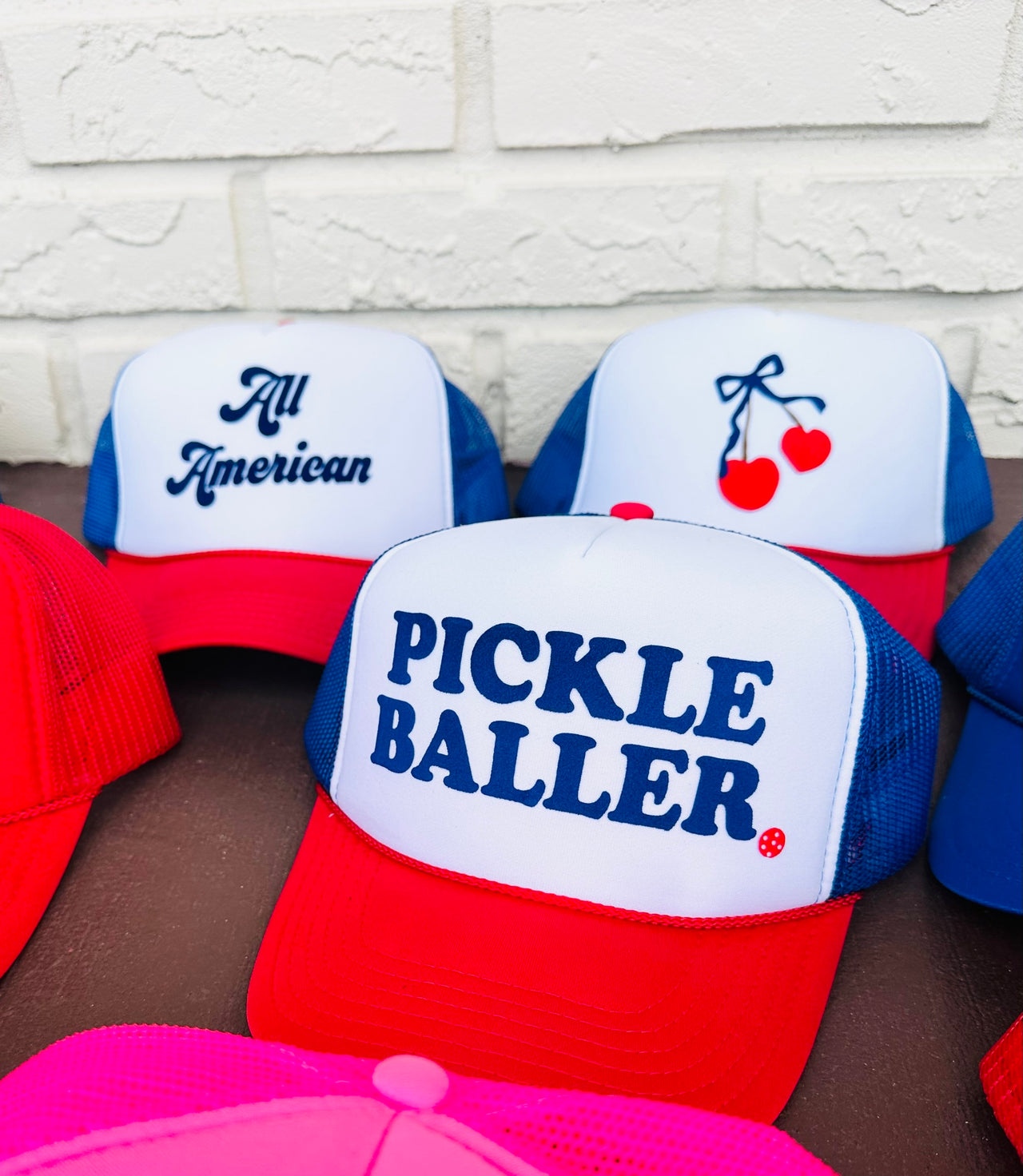 Pickleballer - Red.White.Blue Trucker Hat