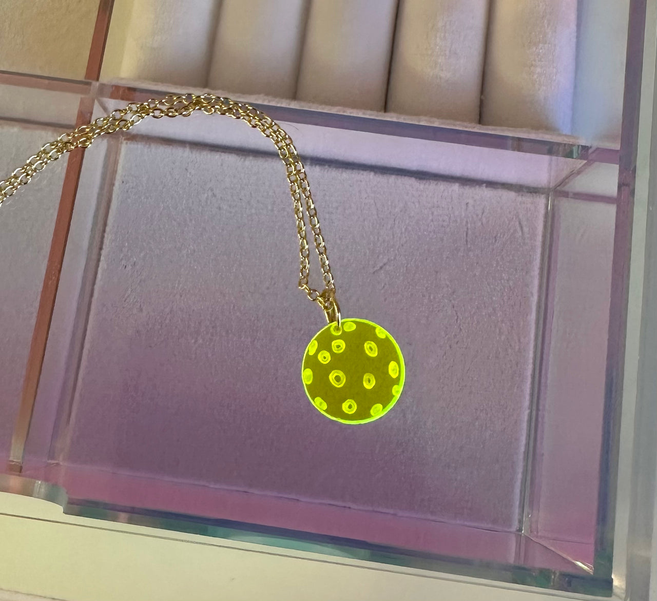 Pickleball Acrylic Mini Necklace