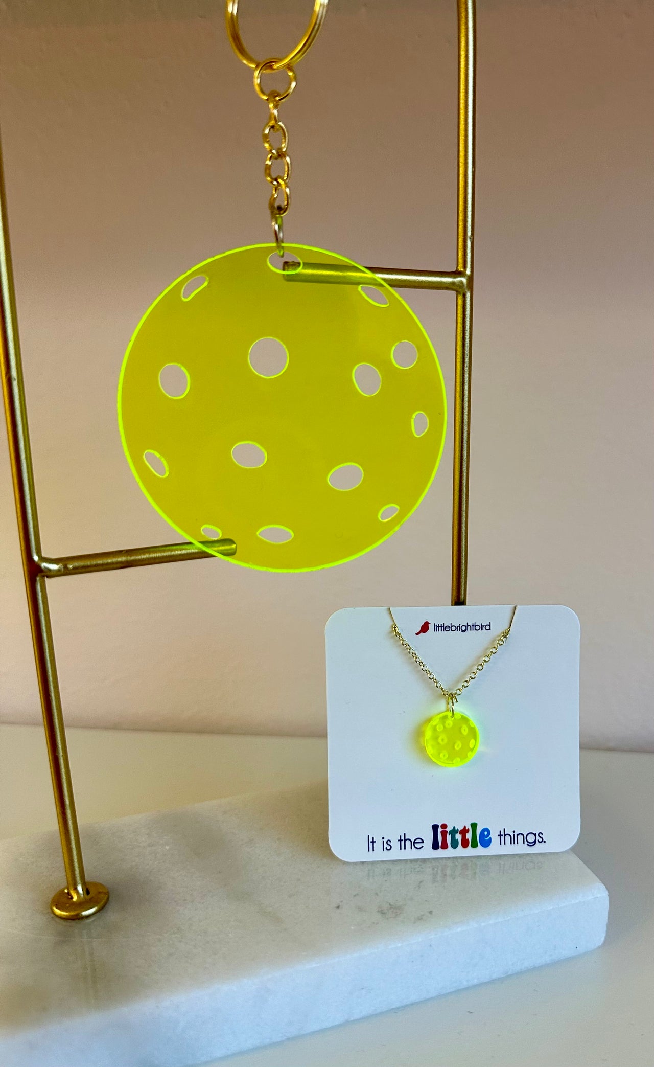 Pickleball Acrylic Mini Necklace