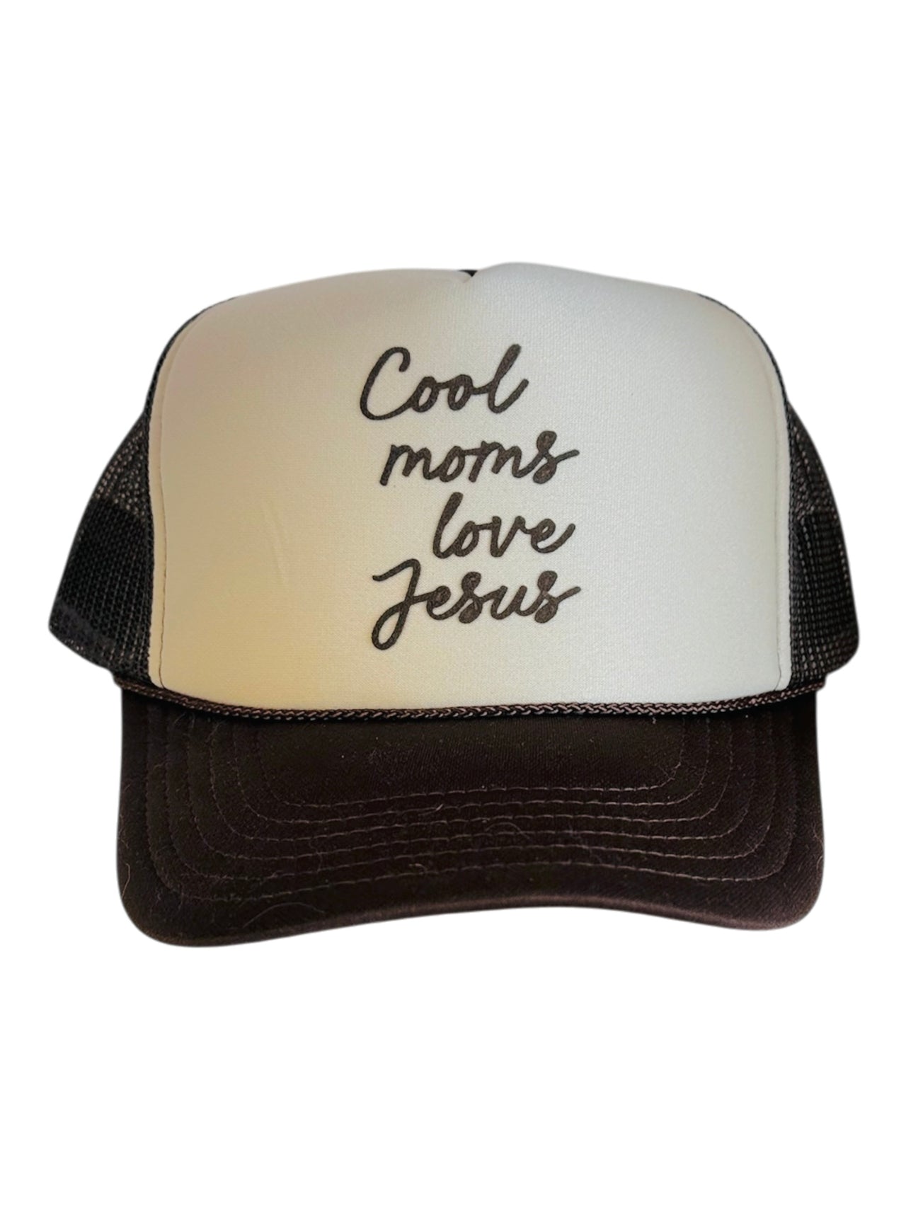 Cool moms love Jesus - Khaki/Brown Trucker Hat
