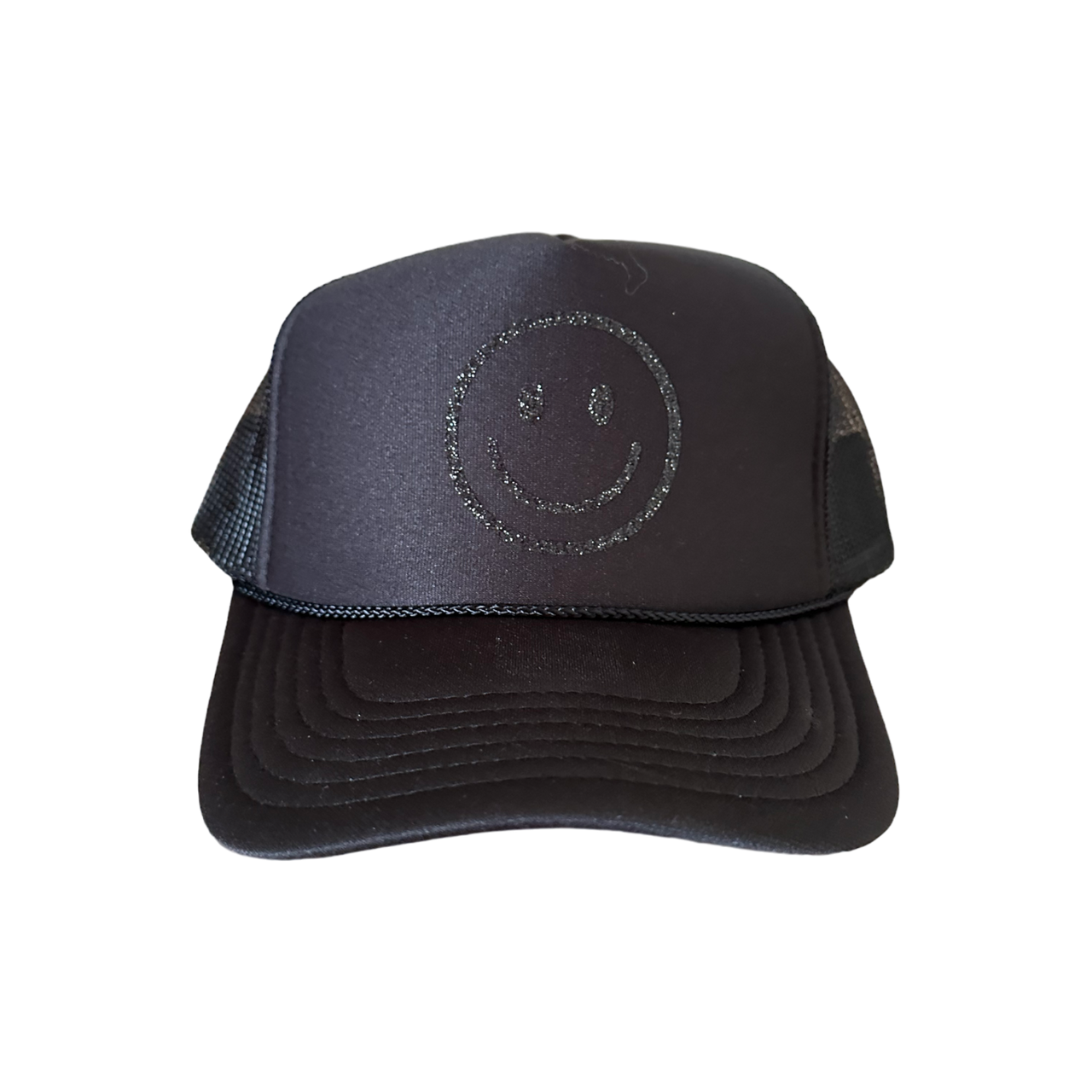 Midnight Shimmer Smiley Black Trucker