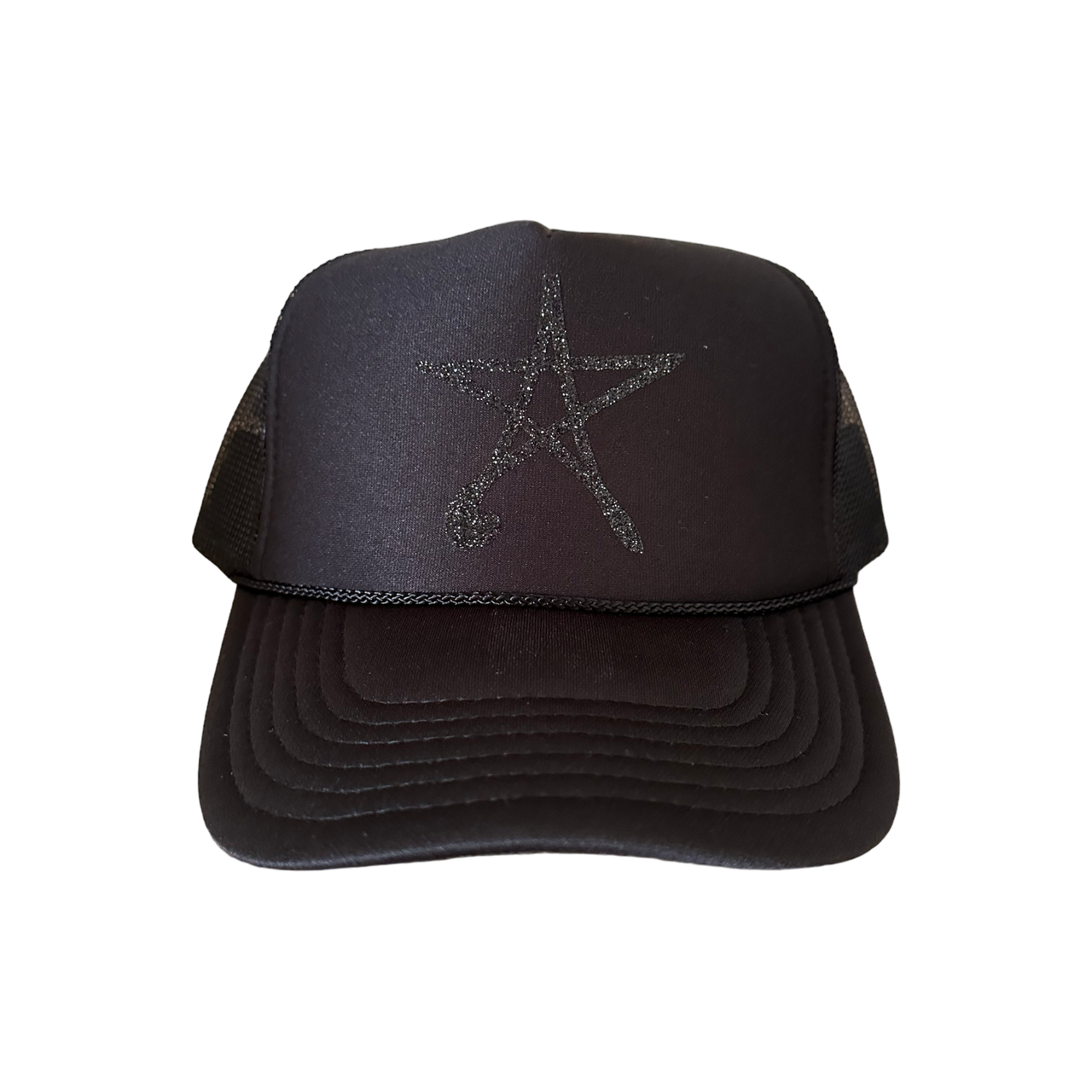 Midnight Shimmer Star Black Trucker