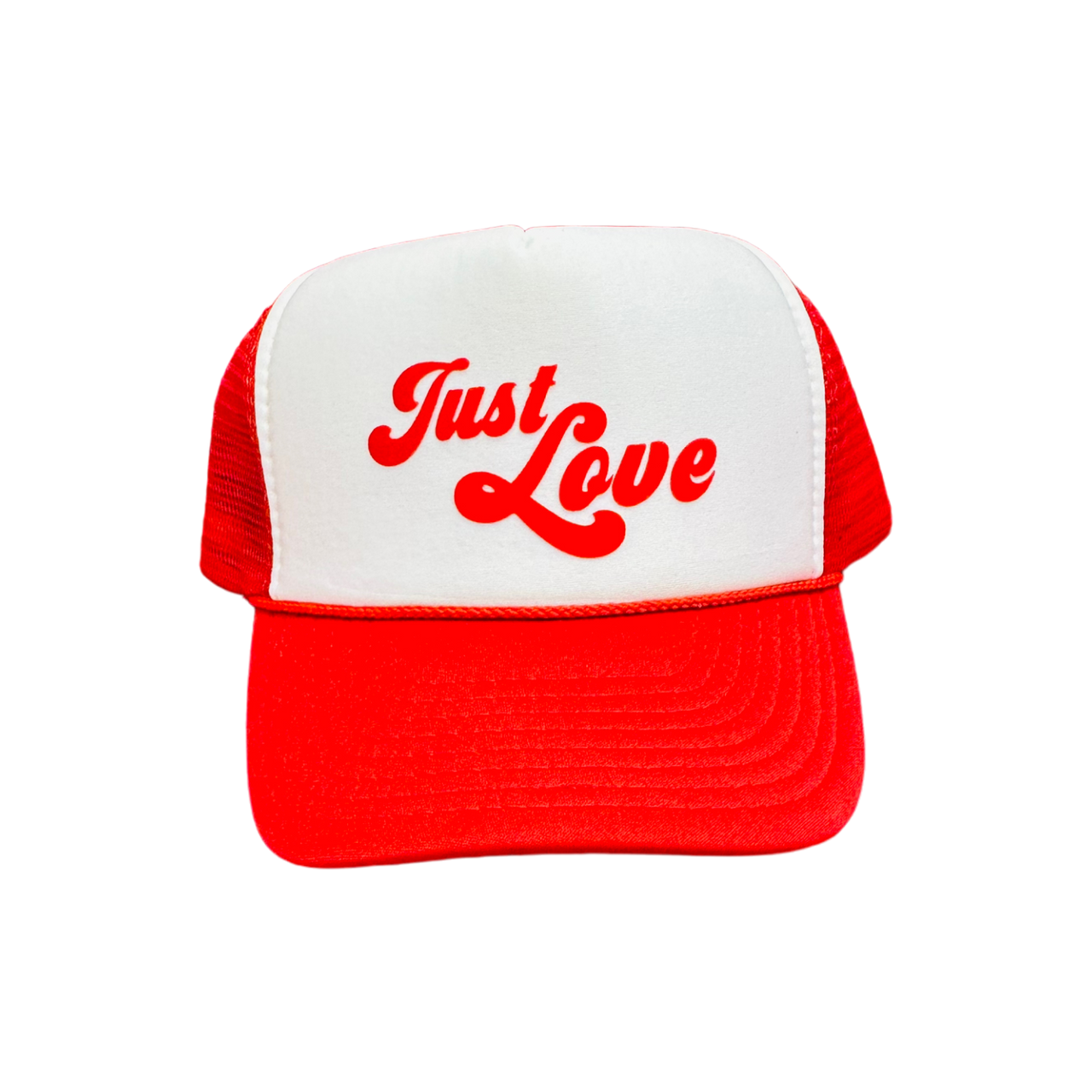 'Just Love' White/Red Trucker