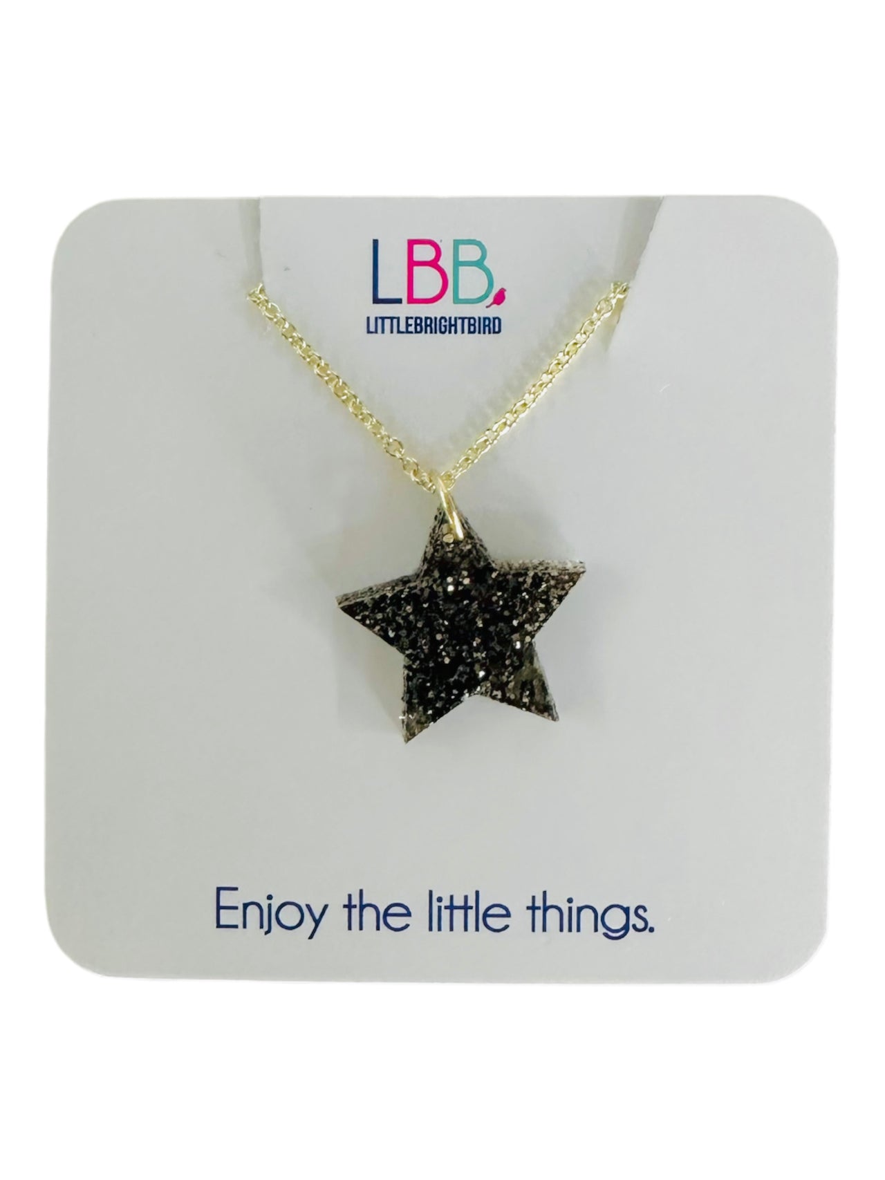 Acrylic Star Mini - black glitter