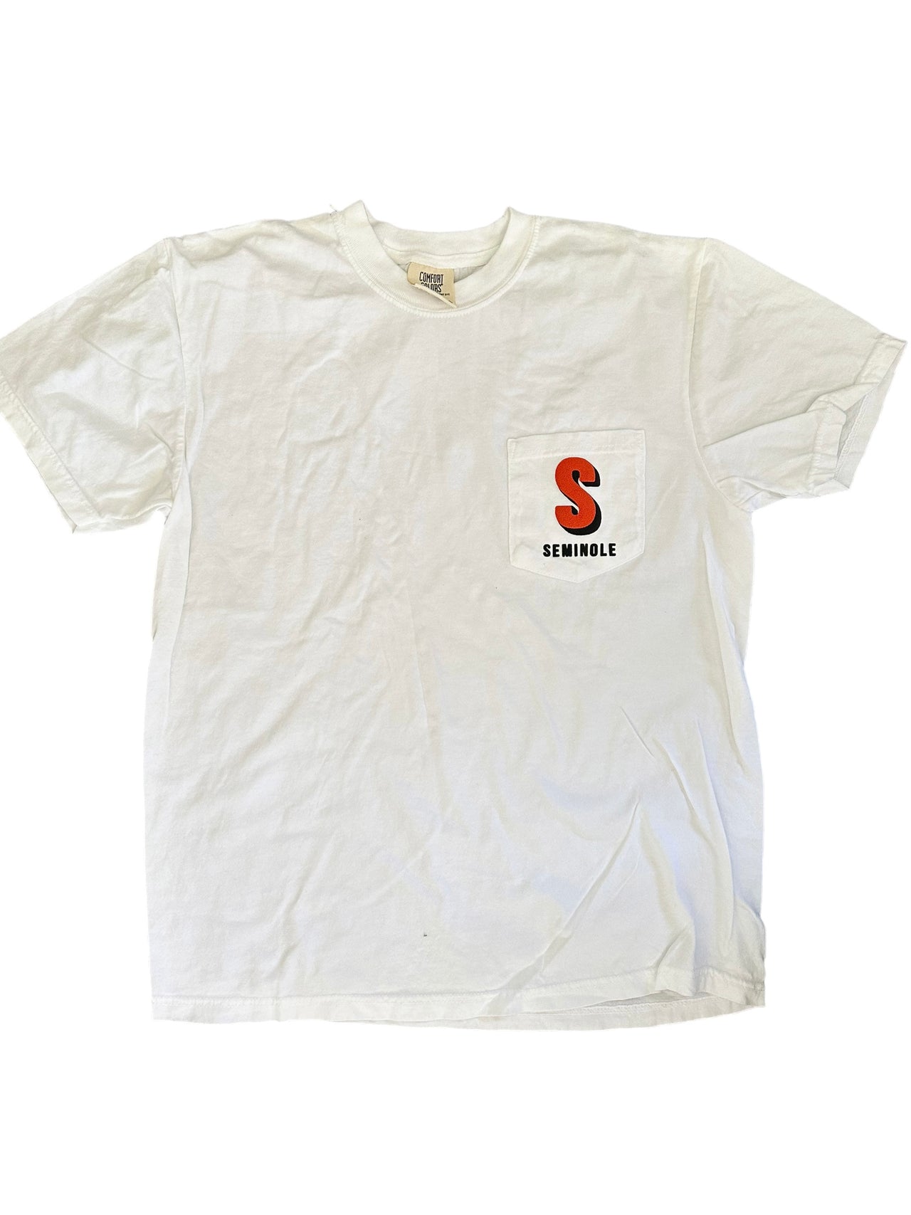 Seminole 'S' White Pocket Tee