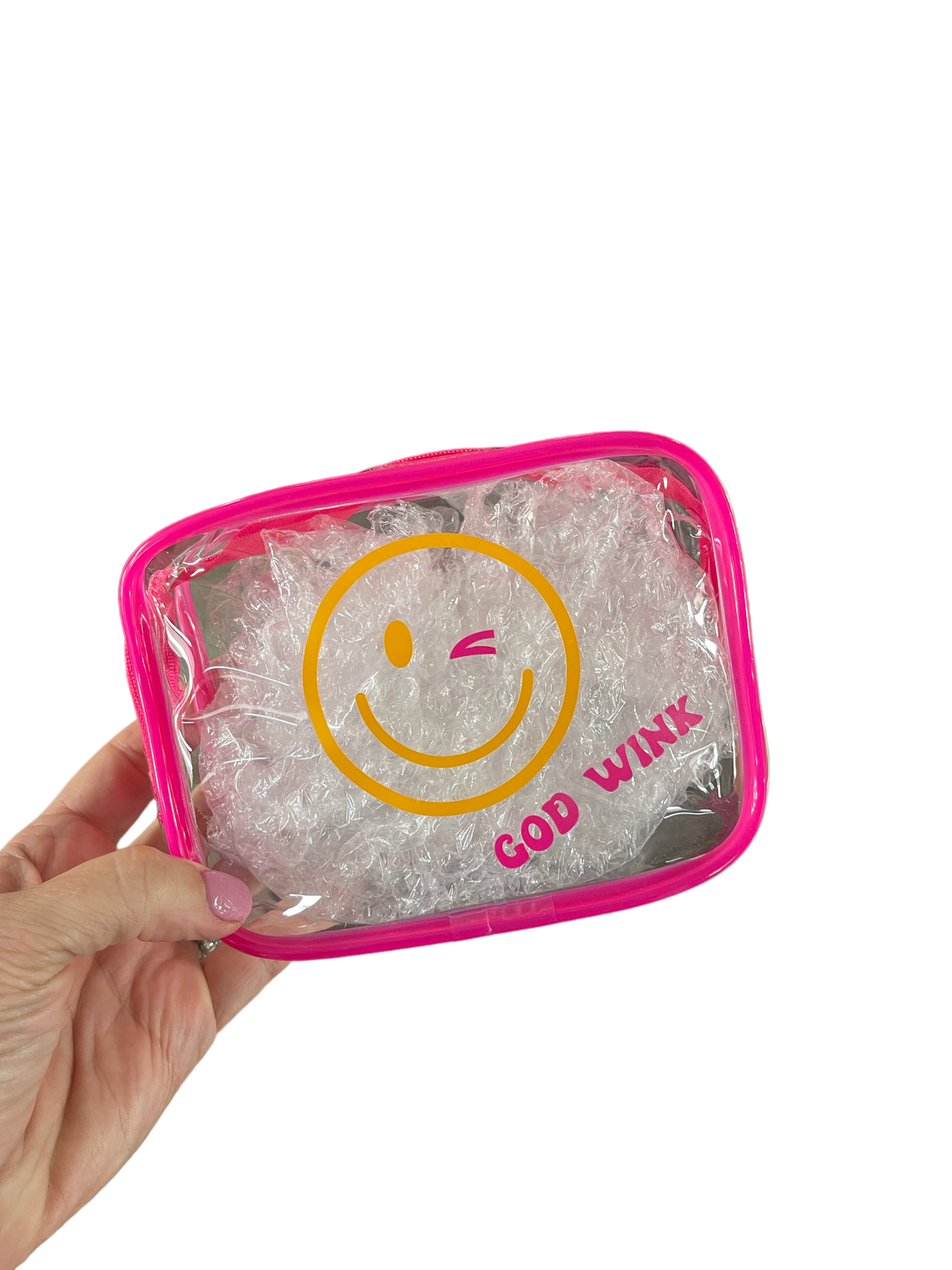 God Wink mini clear cosmetic bag