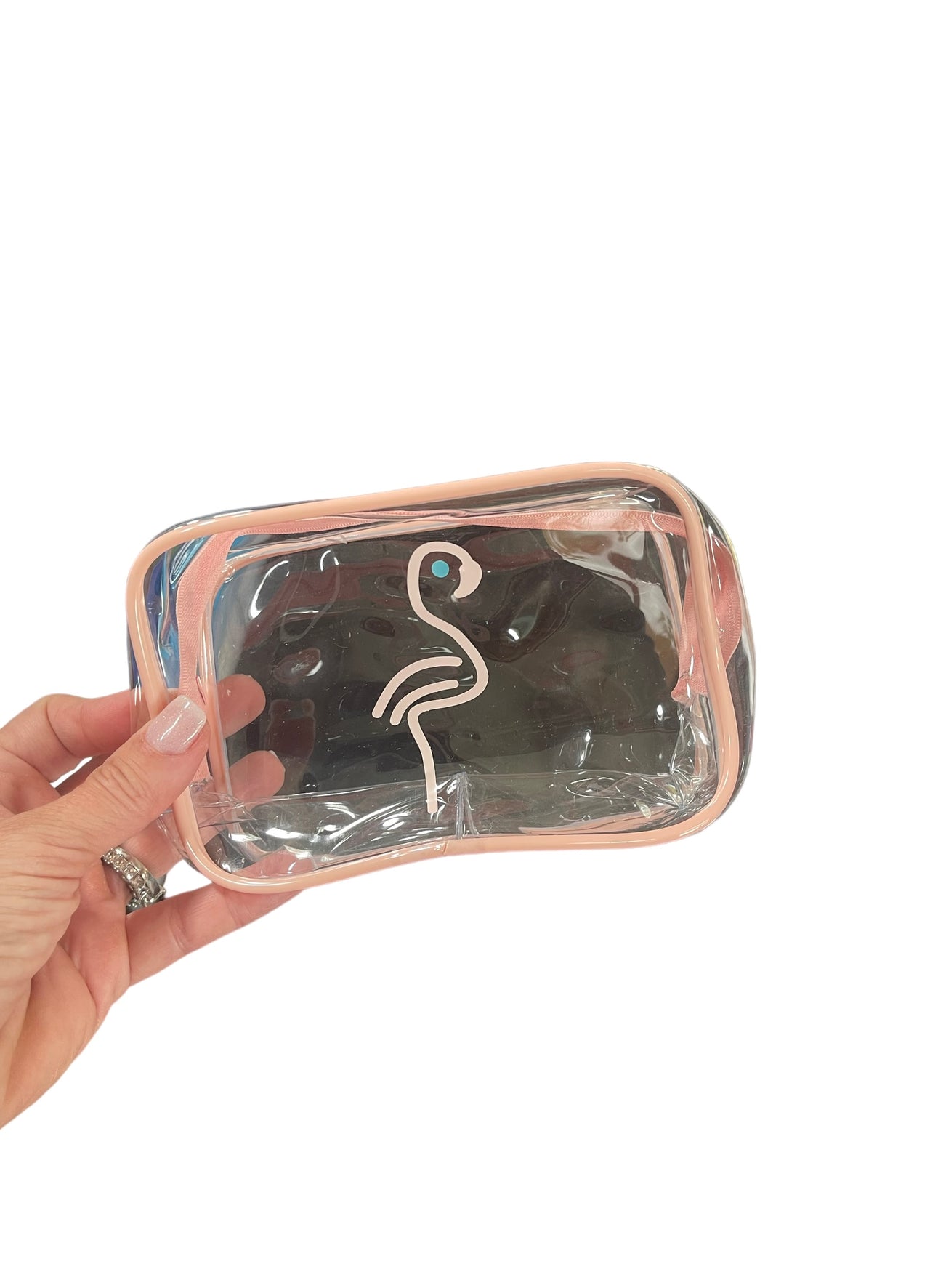 Flamingo- clear cosmetic bag