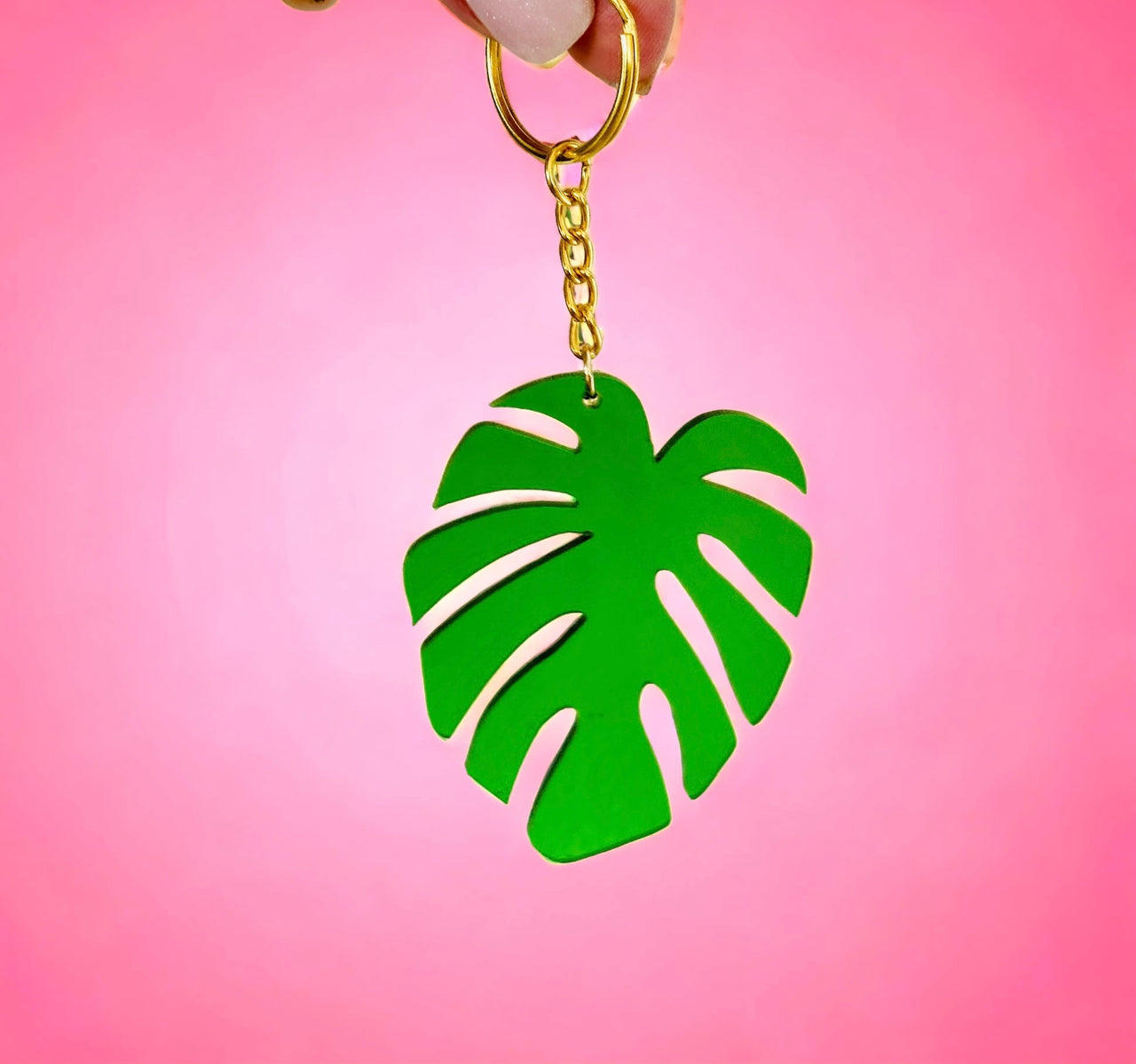 Monstera Keychain