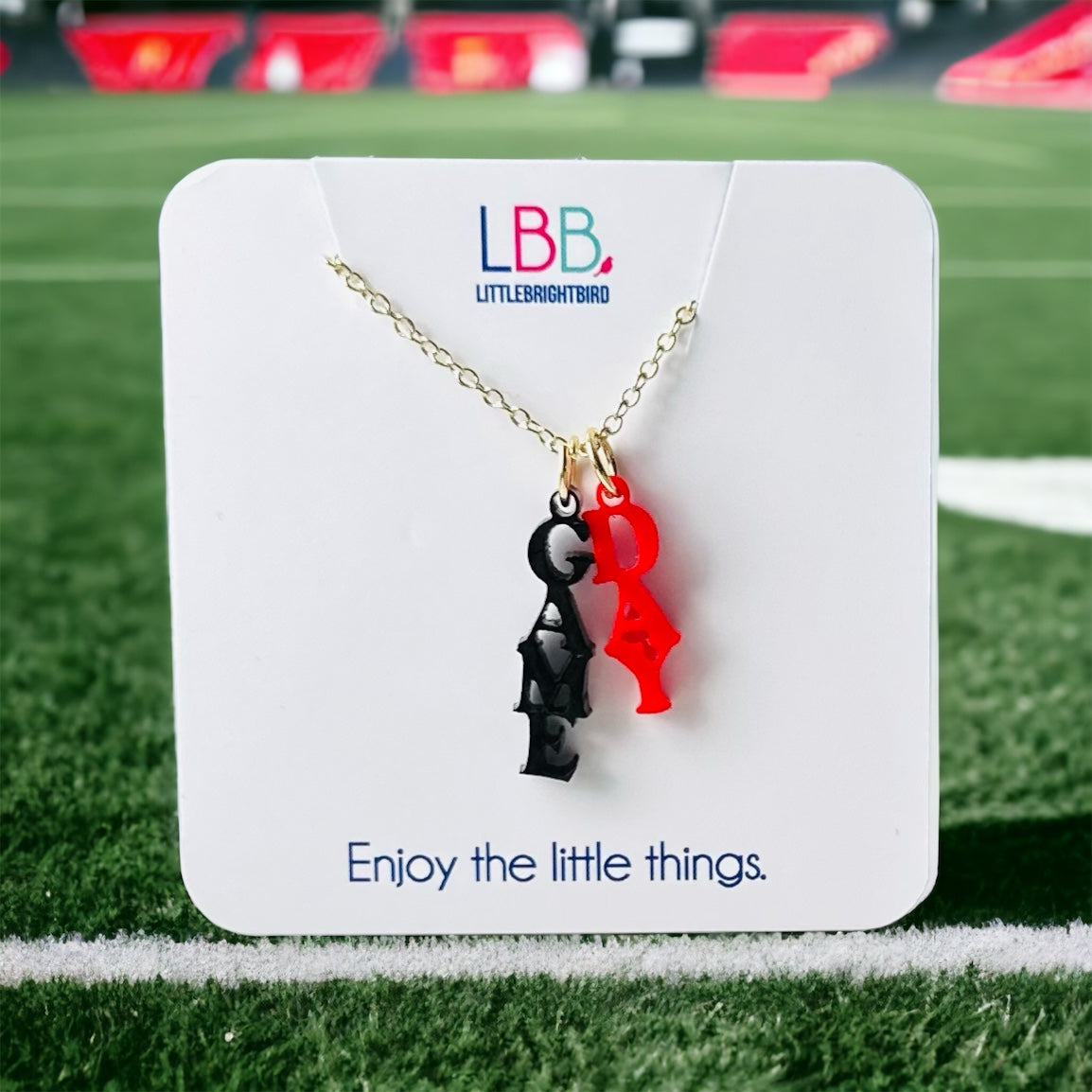 Acrylic GAME DAY (Black/Red) Necklace