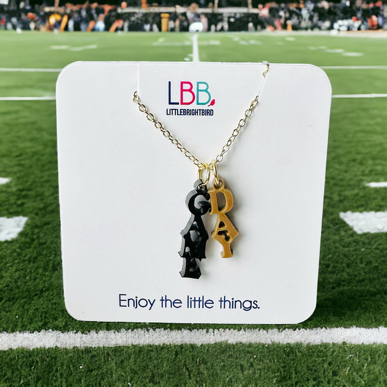 Acrylic GAME DAY (Black/Gold) Necklace