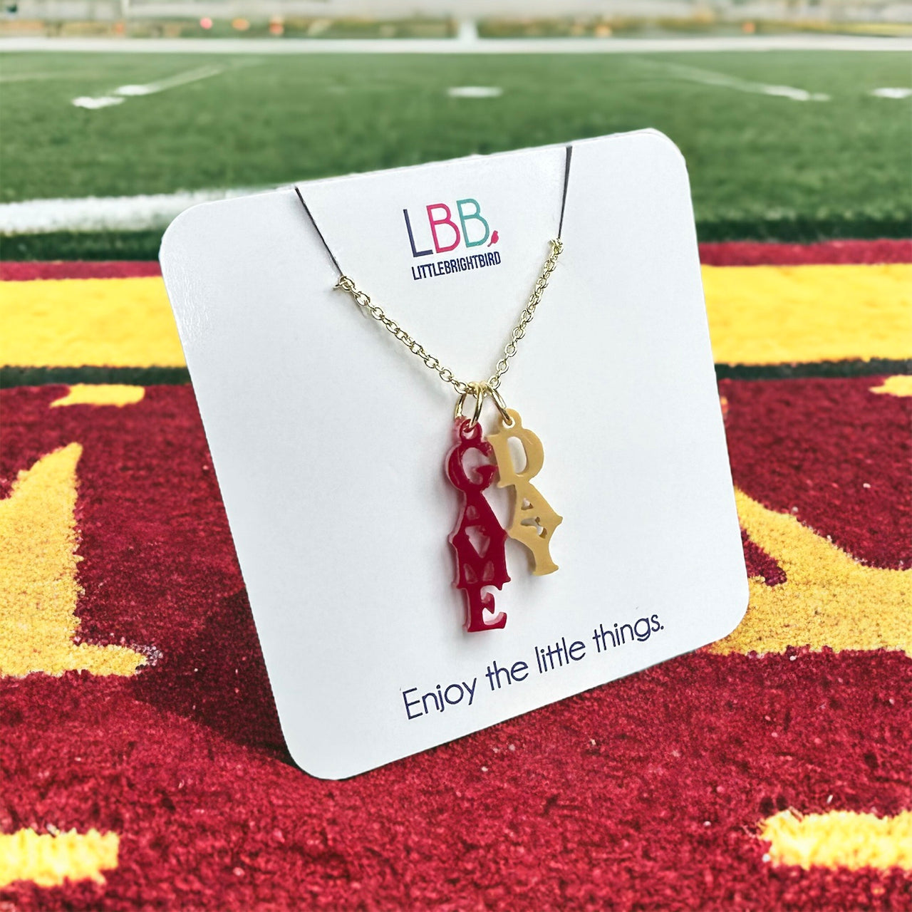 Acrylic GAME DAY (Garnet/Gold) Necklace