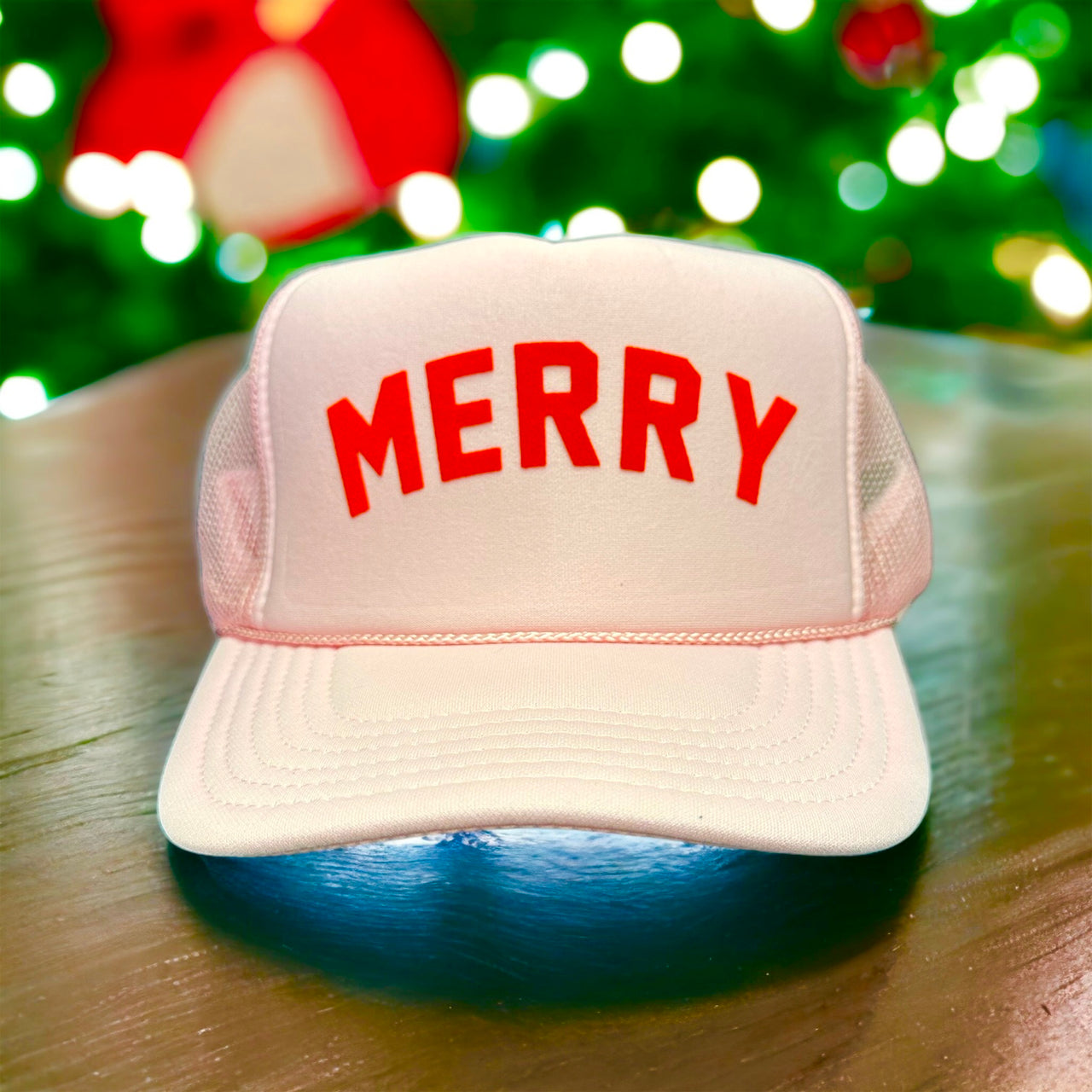 Holiday - Velvet MERRY Light Pink Trucker