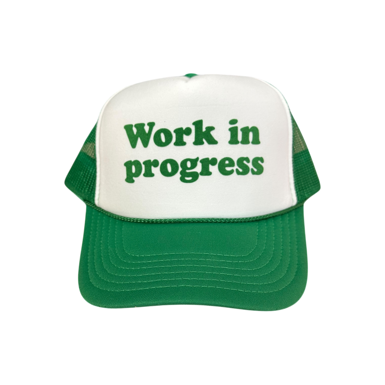 'Work in progress' White/Green Trucker