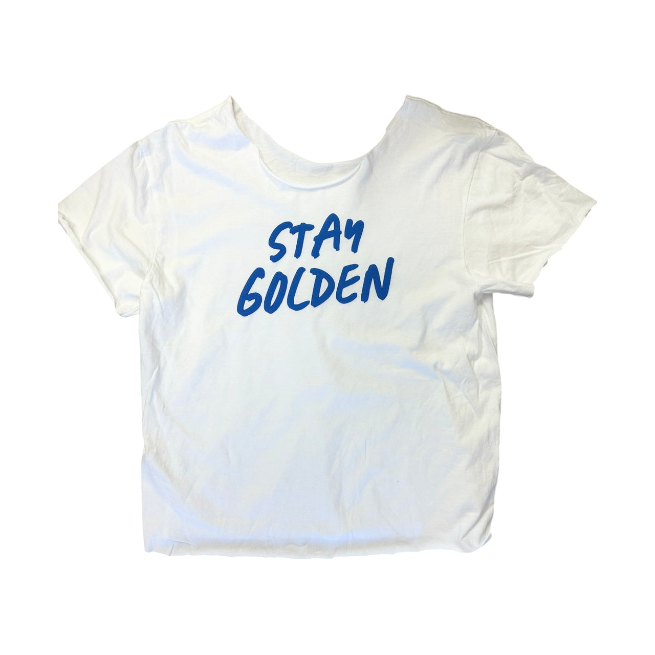 Stay Golden (Blue Puff) - White Tee