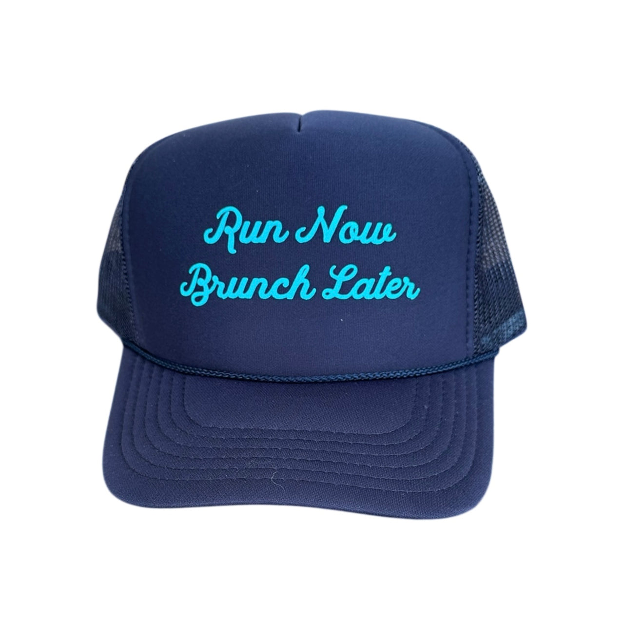 Run Now Brunch Later - Navy Trucker Hat