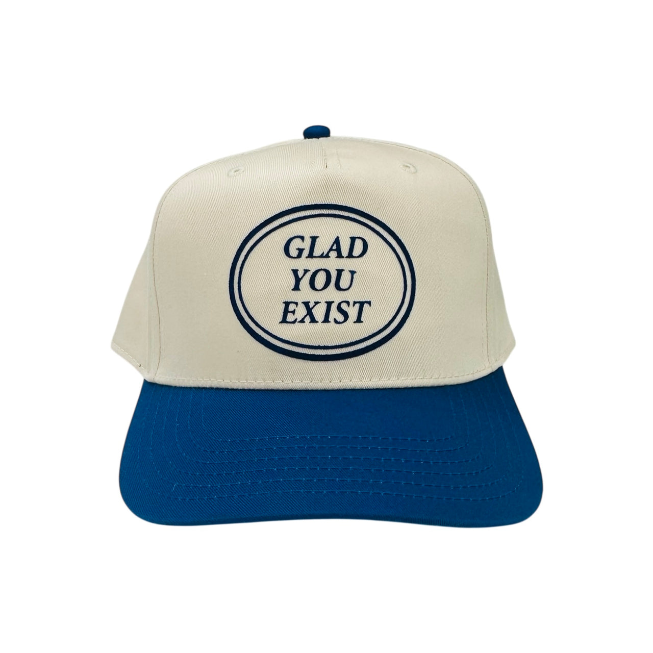 Glad You Exist - Natural/Royal Blue Classic Fit Hat