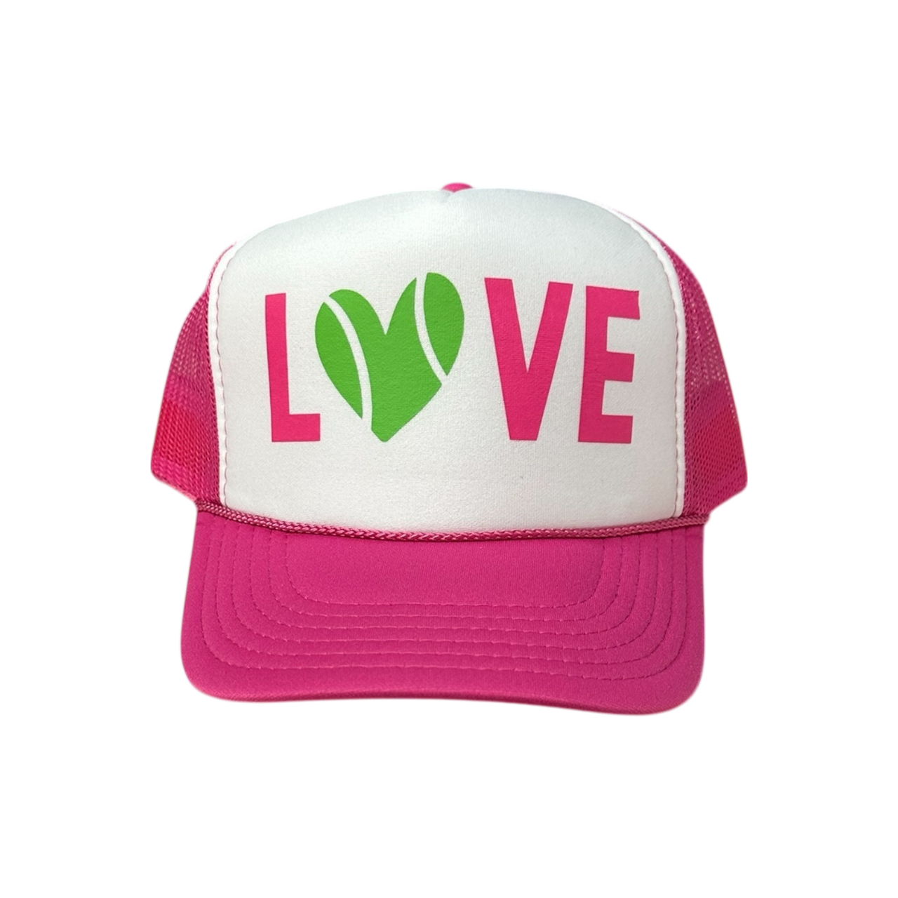 LOVE (tennis) - White/Hot Pink Trucker Hat