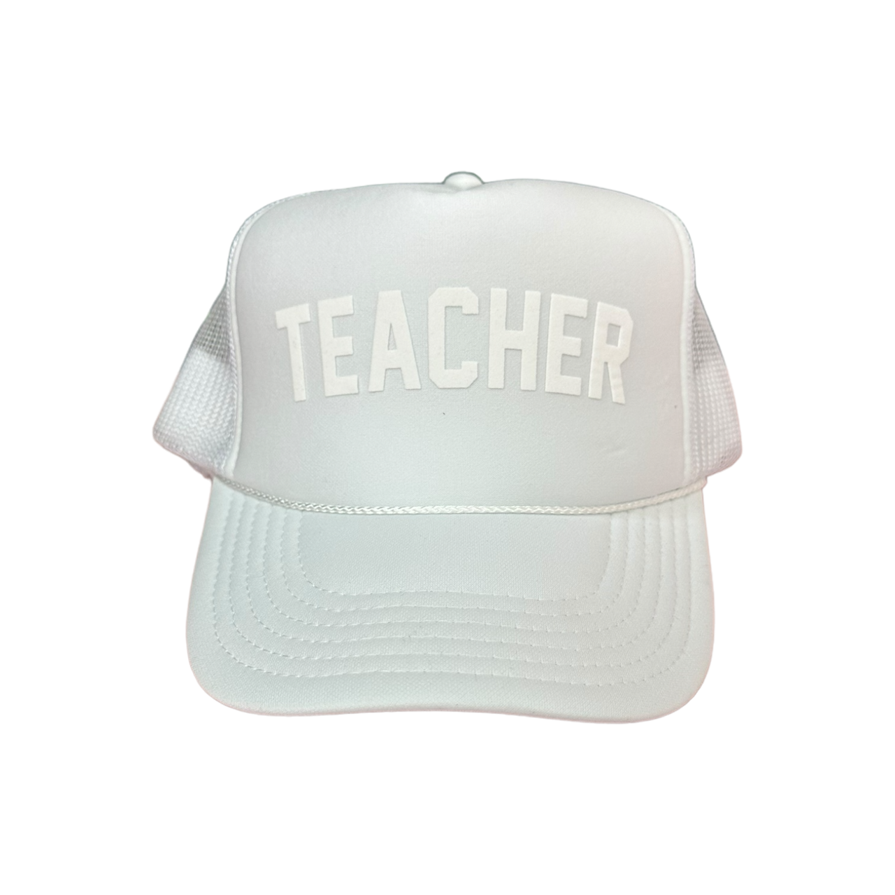 TOT Trucker - TEACHER - (White on White)