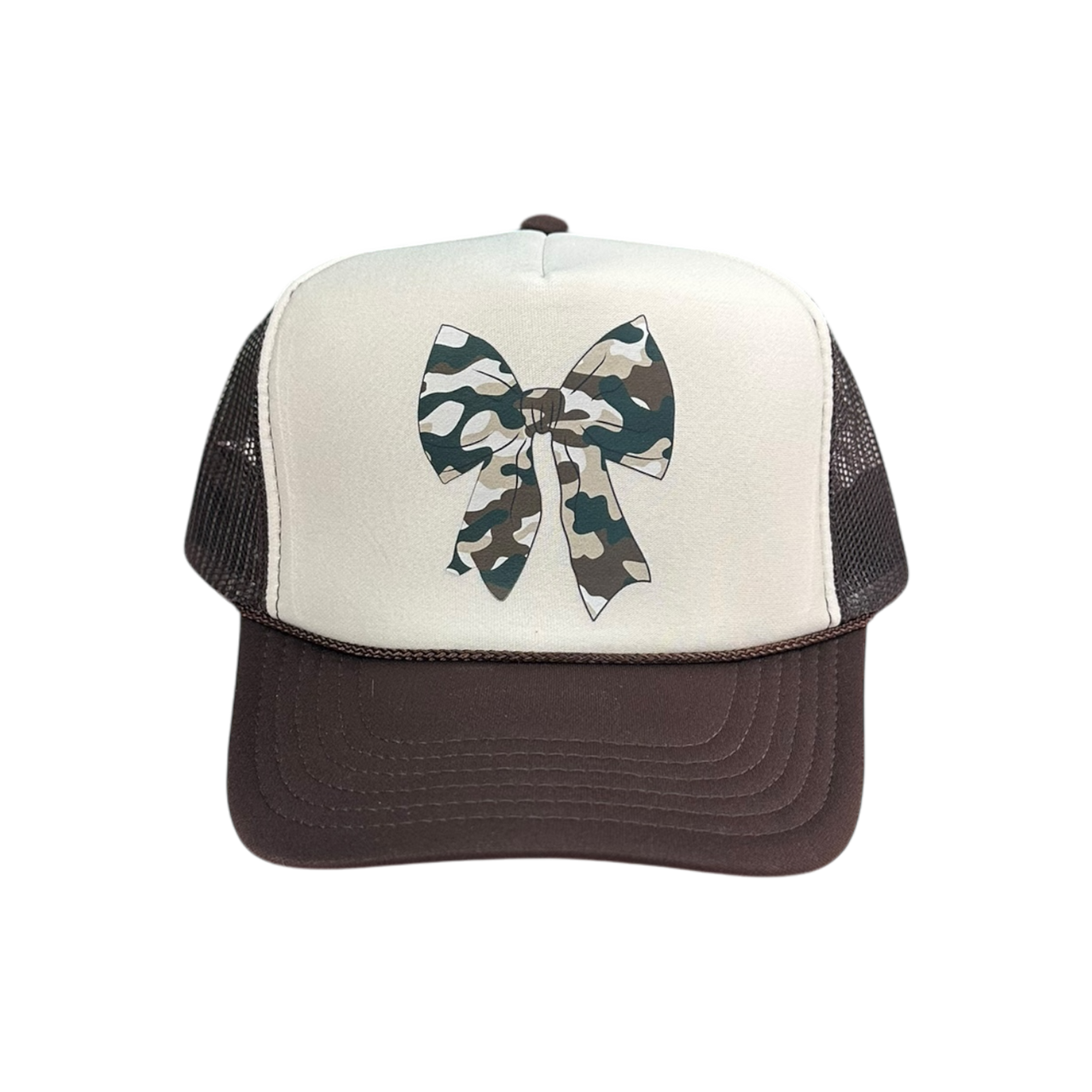Camo Bow - Tan/Brown Trucker Hat