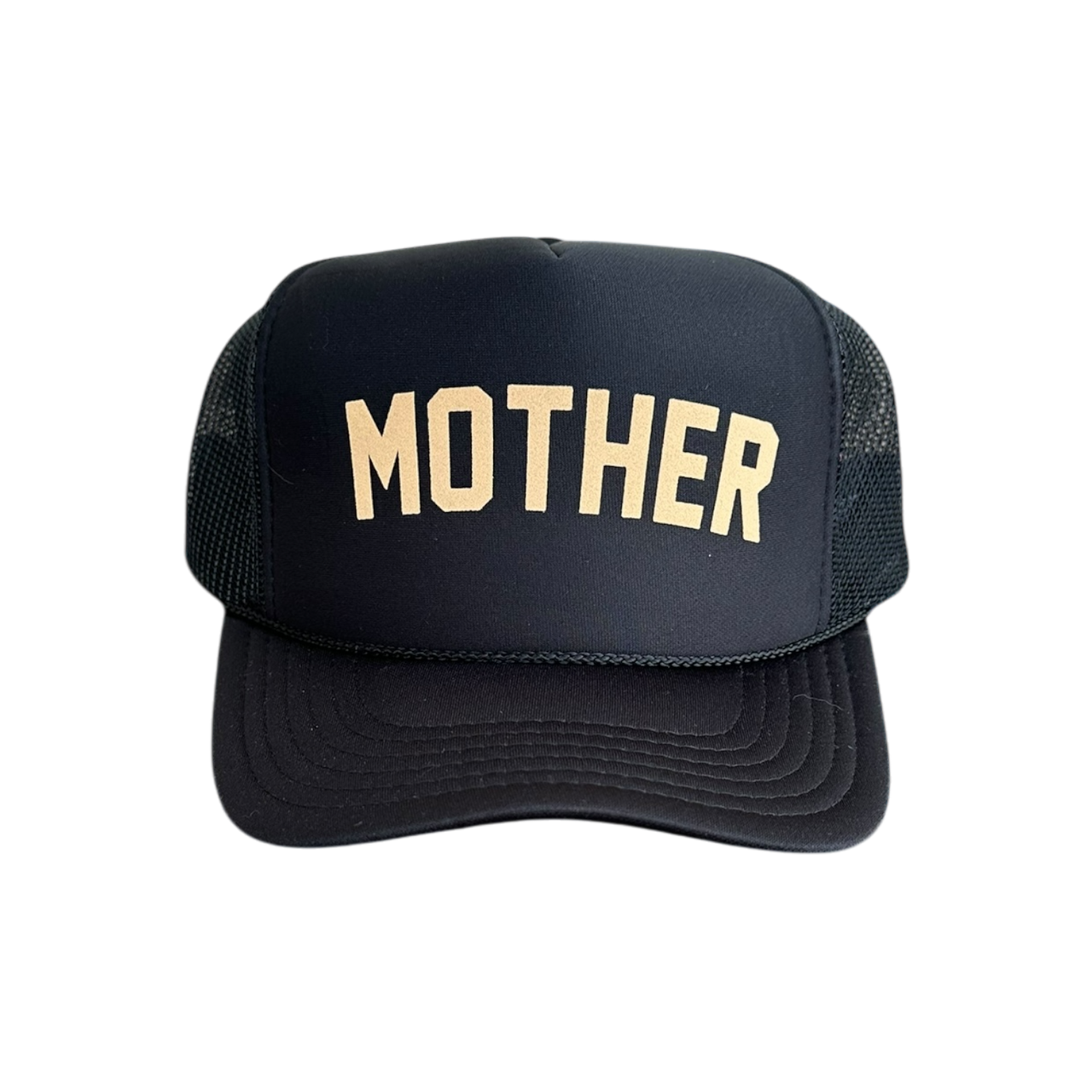 MOTHER (Tan Velvet) - Black Trucker Hat