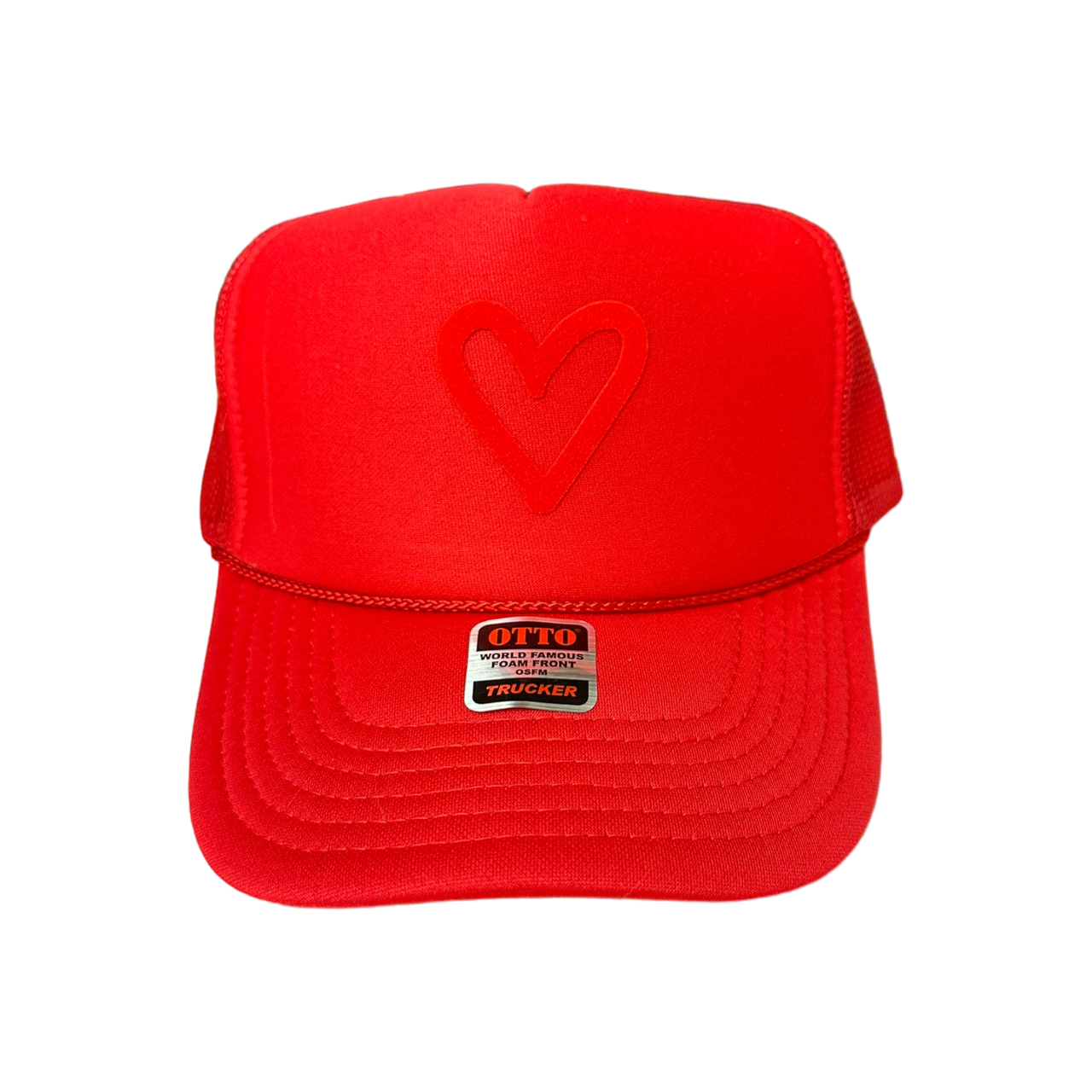 TOT Trucker - Heart - (Red on Red)