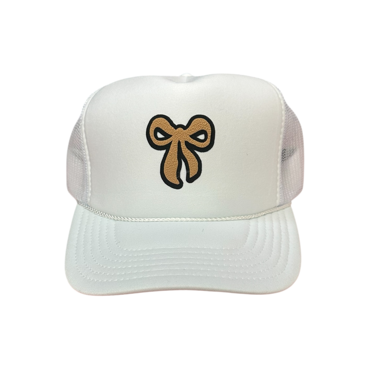 Bow (double puff) - White Trucker Hat
