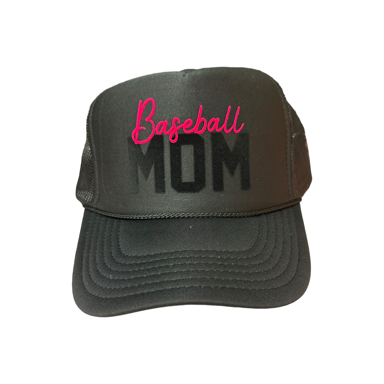 Baseball MOM Trucker- Black