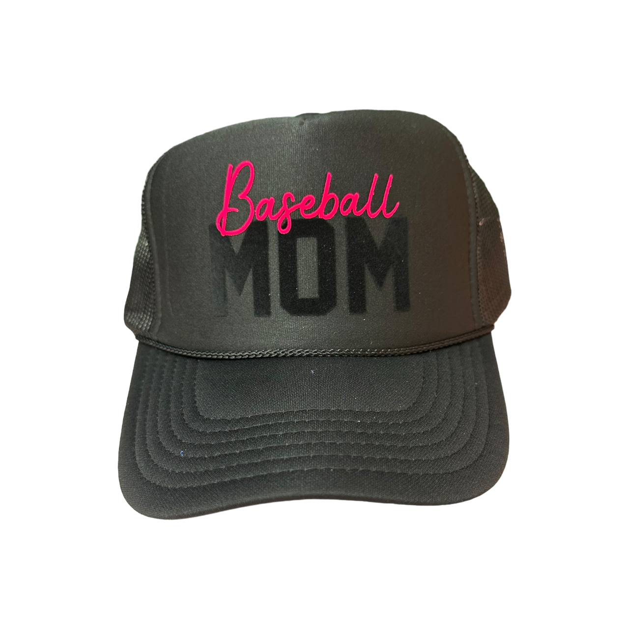 Baseball MOM - Black Trucker Hat