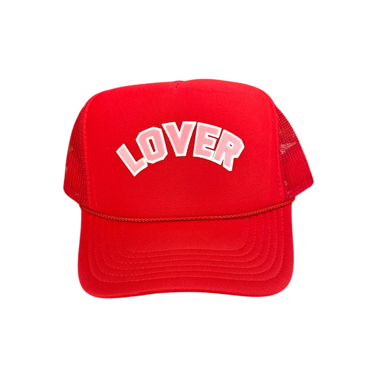 LOVER (light pink/white velvet) - Red Trucker