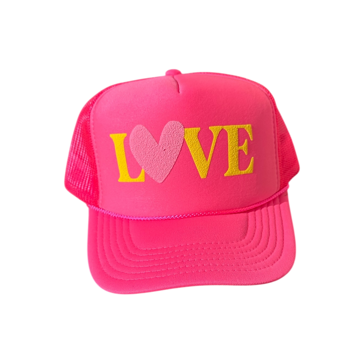 LOVE - Neon Pink Trucker Hat